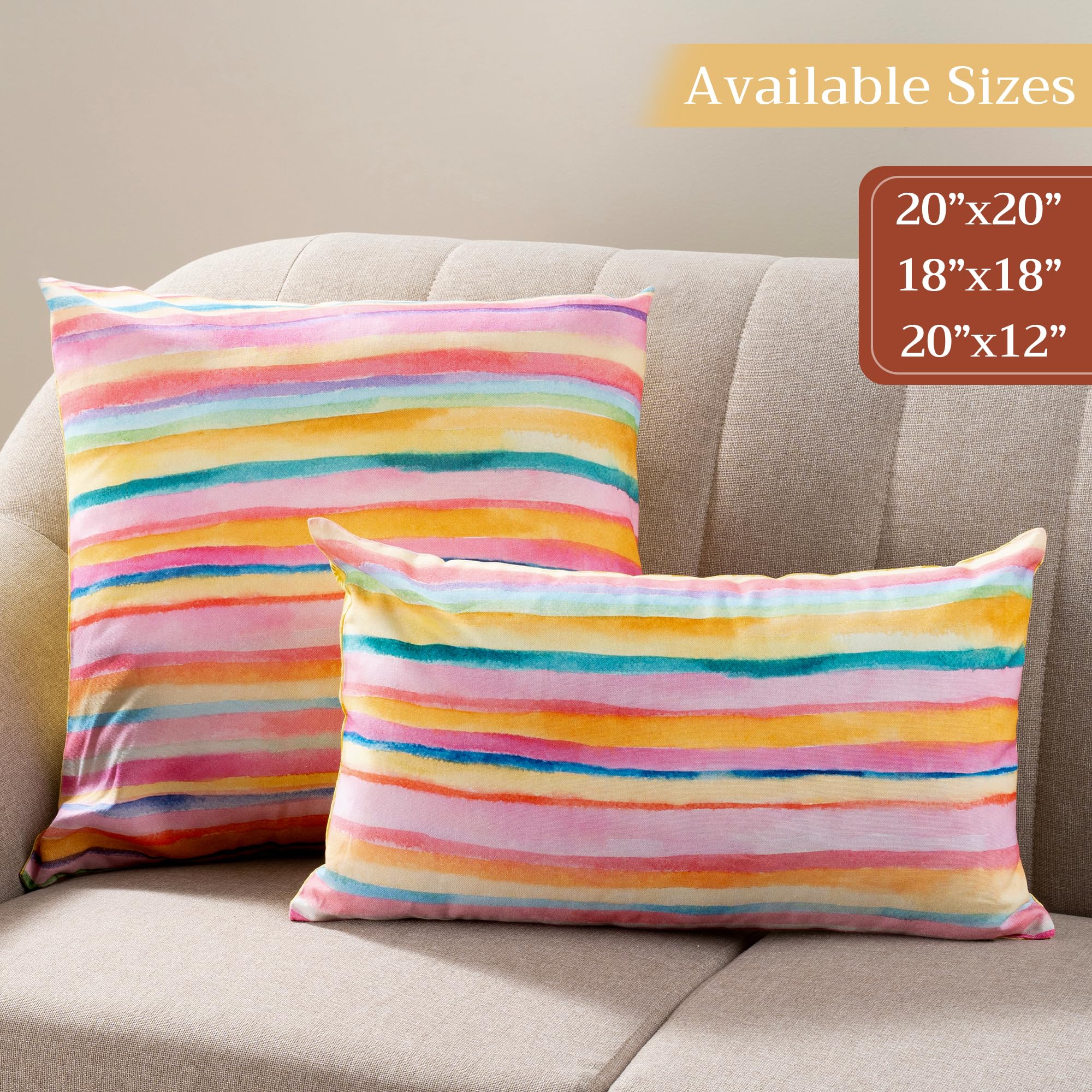20x20 Inch Decorative Pillow Covers 100% Cotton Square Throw Pillow Covers with Zipper - Perfect for Sofa, Couch, Bedroom & Easter Home Decor (Hesperides Bayadere Design by Maison d'Hermine) - Cozy Living Room Accent & Seasonal Holiday Decoration
