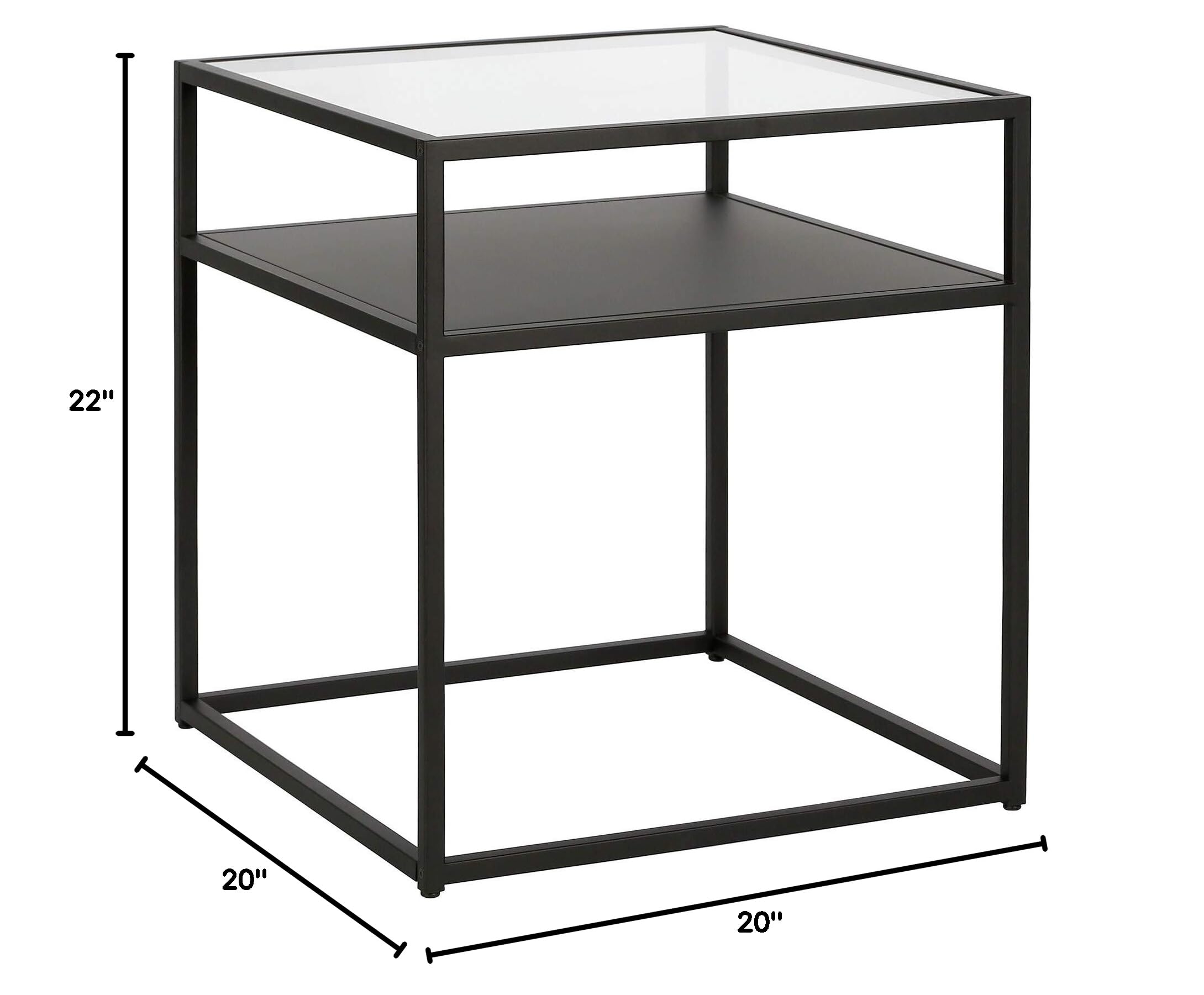 Modern Blackened Bronze Side Table - Contemporary Brushed Metal Accent Table for Living Room, Bedroom, or Office Decor