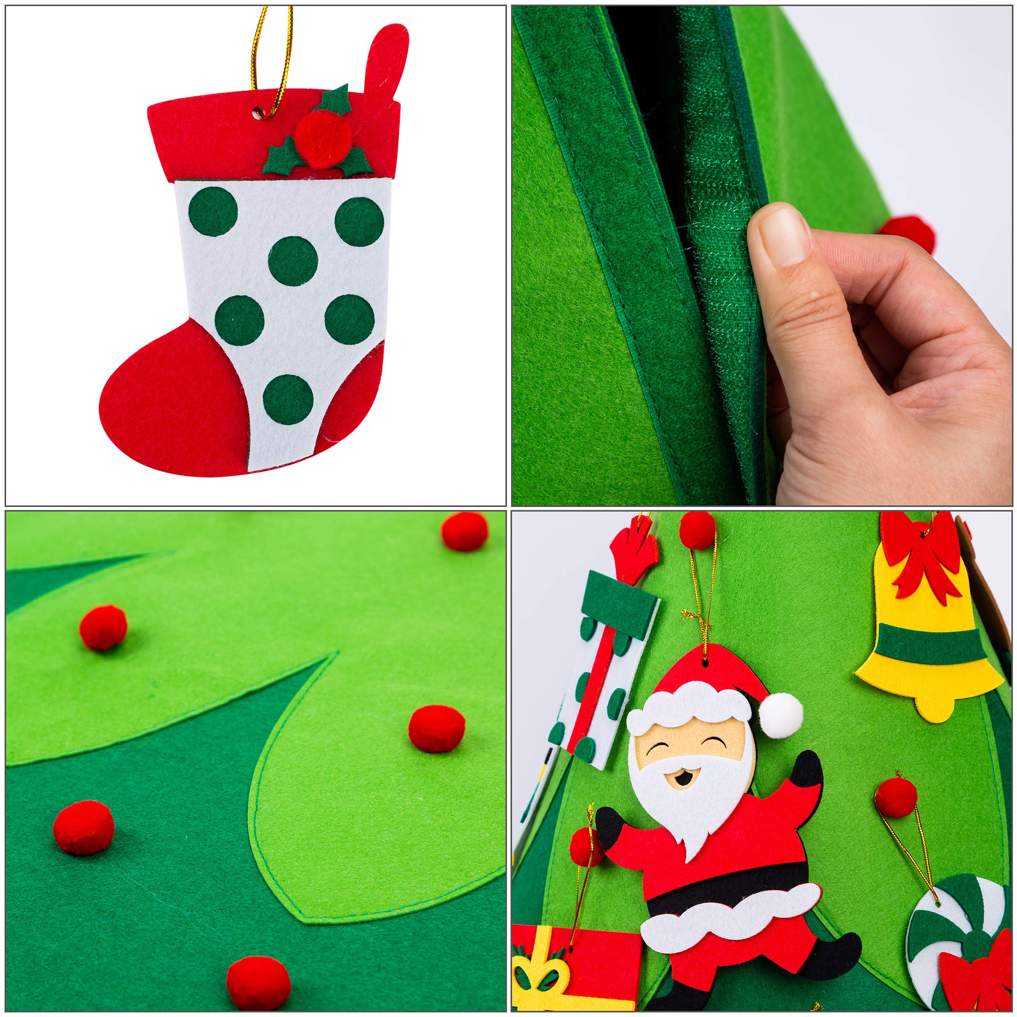 JOYIN 3D DIY Felt Wall Christmas Tree with 30 Hanging Ornaments - Fun Holiday Decor for Kids, Toddlers & Family - Perfect for Bedroom, Nursery & Classroom Christmas Decorations