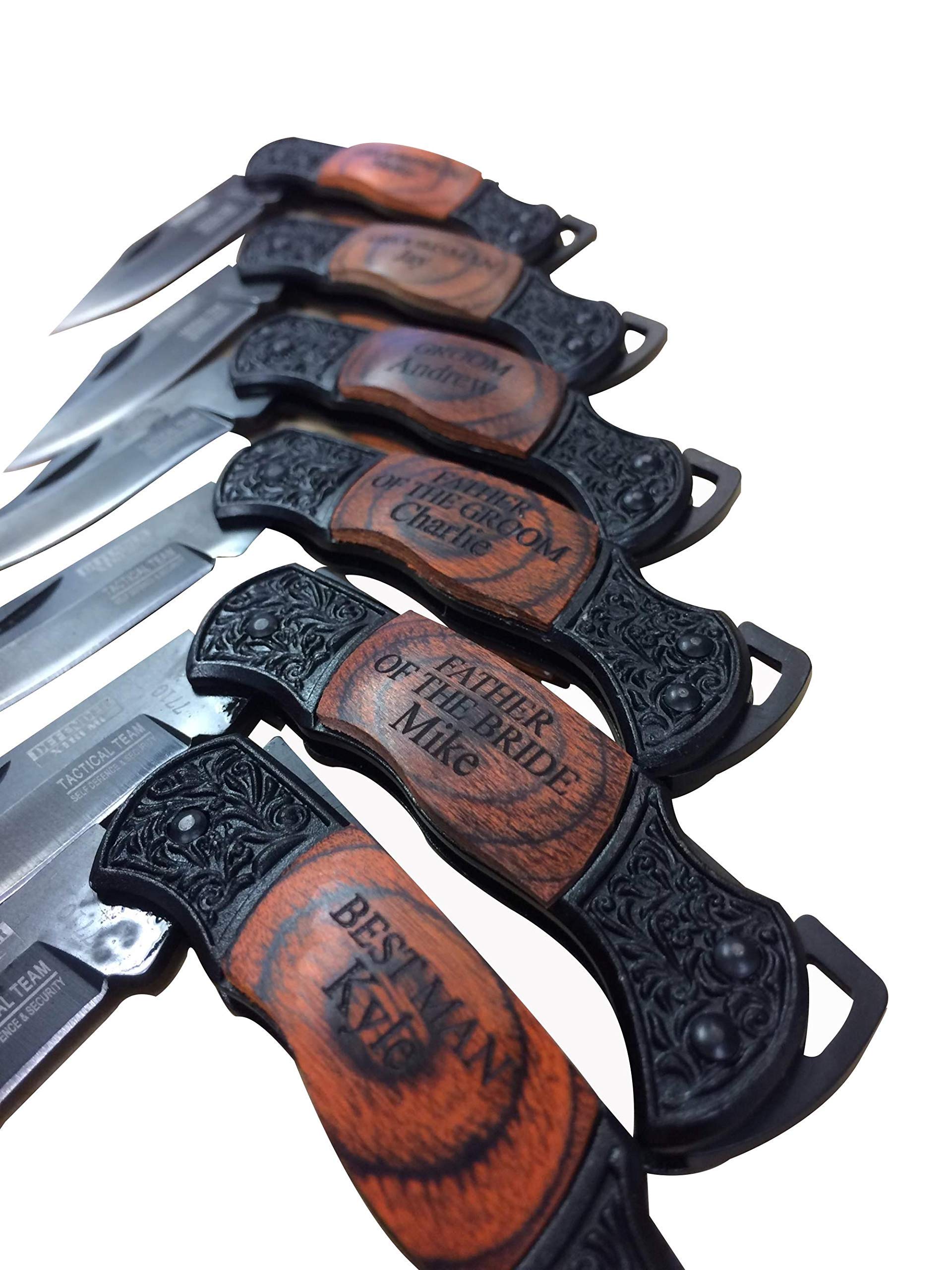 Personalized Engraved Pocket Knife Set of 10 - Unique Groomsmen Gifts for Weddings, Best Man Gift Ideas, Bachelor Party Favors - Perfect for Outdoor Adventures, Camping & Everyday Carry