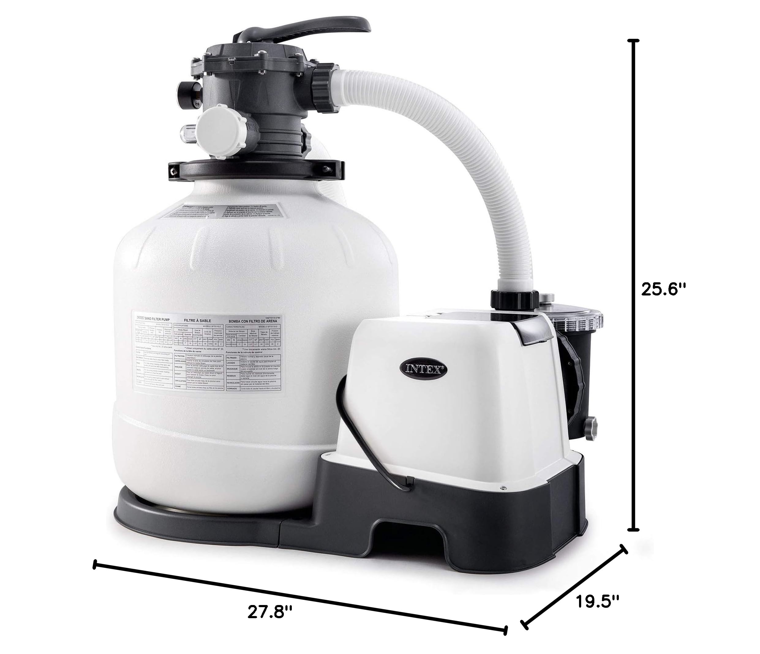 Intex Krystal Clear Sand Filter Pump & Saltwater System for Above-Ground Pools up to 15,000 Gallons - Automatic Algae Control, Pool Cleaning & Maintenance | Perfect for Backyard Swimming Pools, Summer Water Fun & Family Gatherings