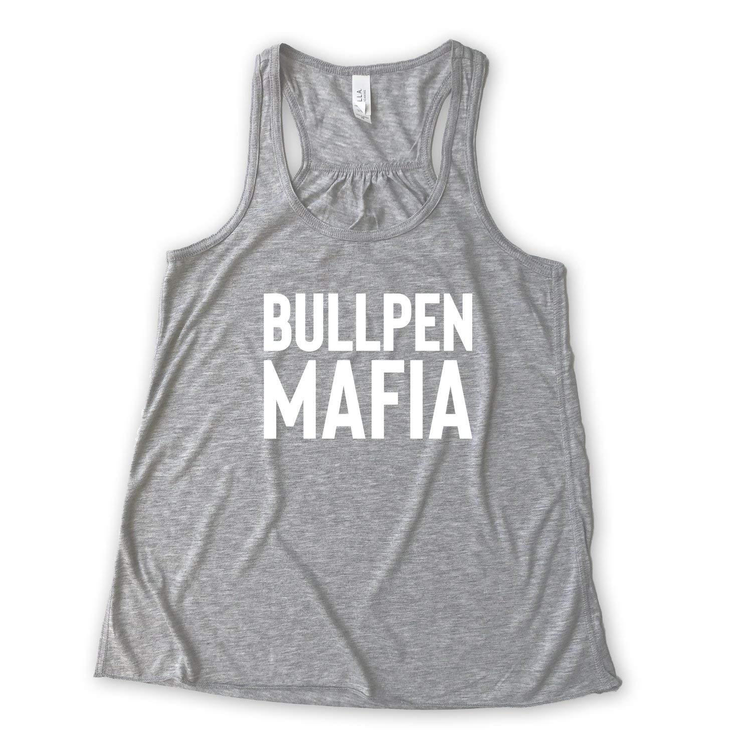 NanyCrafts Bullpen Mafia Women's Racerback Tank Top - Soft Breathable Workout Shirt for Gym, Yoga & Running - Stylish Athletic Sleeveless Top for Women