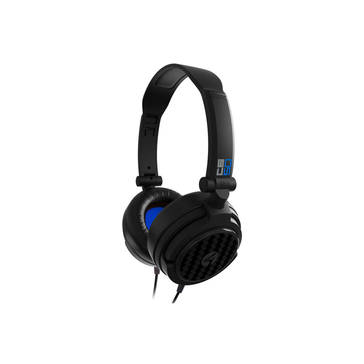 4Gamers C6 50 Gaming Wired Headset with Noise Cancelling Mic - Black/Blue - Perfect for PC, PS4, Xbox Gaming & Online Classes
