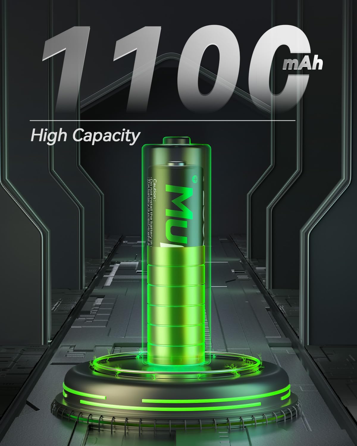 16 Pack Rechargeable AAA Batteries 1100mAh Ni-MH - High Capacity Low Self Discharge 1.2V Triple A Batteries for Cameras, Toys, Flashlights, Remote Controls & Electronic Devices