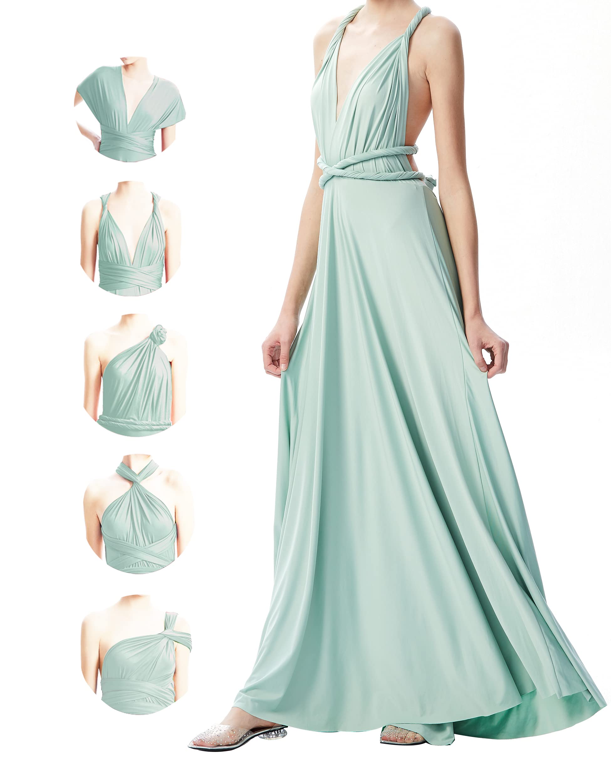 Infinity Dresses for Bridesmaids | Convertible Wrap Maxi Dress for Women | Plus Size Wedding Guest Dress | Multiway Formal Gown for Parties, Weddings & Special Occasions