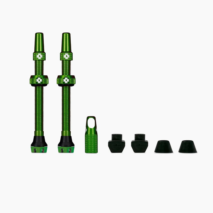 Muc Off V2 Tubeless Valve Presta Pair - High Performance Bike Tire Valves for MTB & Road Bikes - Perfect for Tubeless Setup and Off-Road Cycling