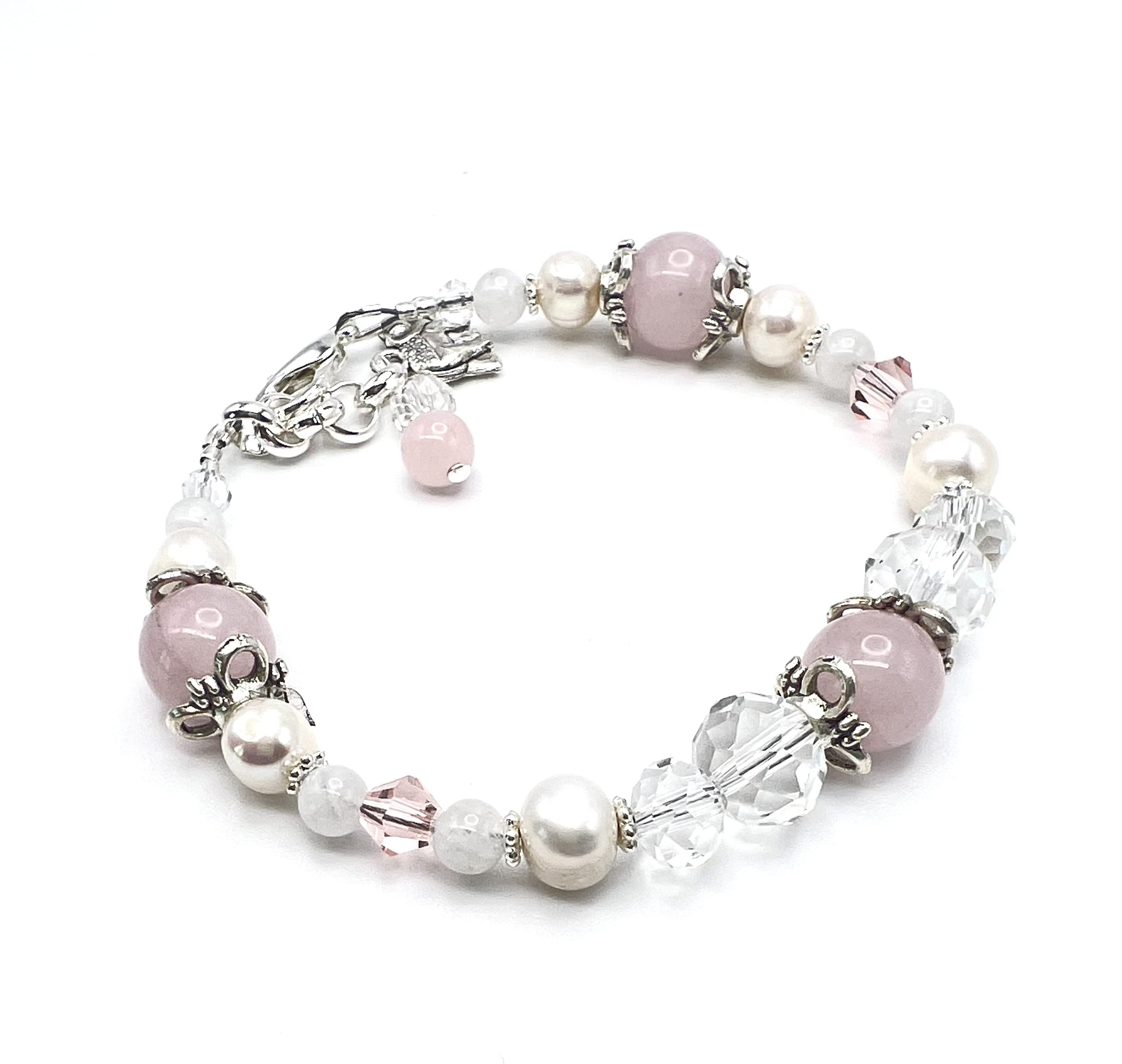 Luna Love Fertility & Pregnancy Bracelet - Natural Rose Quartz & Moonstone Gemstone Jewelry for Women | Crystal Healing, Fertility Support & Pregnancy Gift | Perfect for Moms-to-Be, Baby Showers & Spiritual Healing