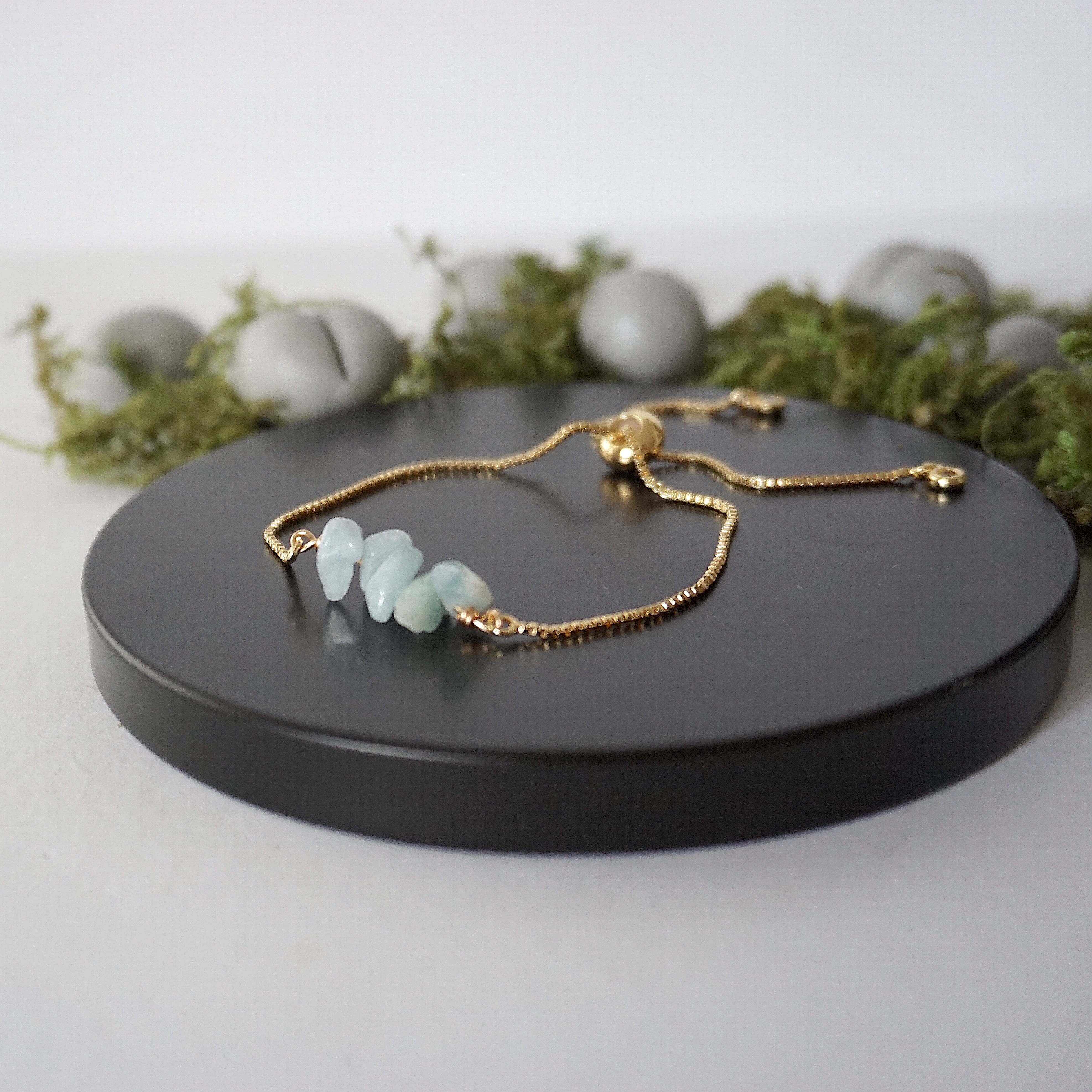 Gold Plated Adjustable Aquamarine Bolo Crystal Bracelet for Women - Elegant Bohemian Jewelry for Parties, Weddings & Everyday Wear