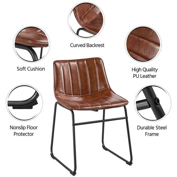 Yaheetech 4-Piece Outdoor Dining Chairs Set - Durable Metal Legs, Waterproof & Weather-Resistant for Patio, Garden, Poolside, and Backyard BBQs