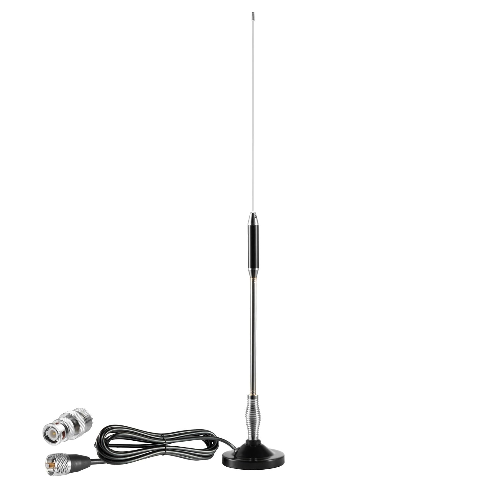 27MHz Heavy Duty Magnetic Mount CB Radio Base Station Antenna Kit - Compatible with Cobra, Midland, Uniden, Maxon, President & Anytone Car/Truck CB Radios - Strong Signal for Long Range Communication - Perfect for Off-Roading, Trucking & Emergency Preparedness
