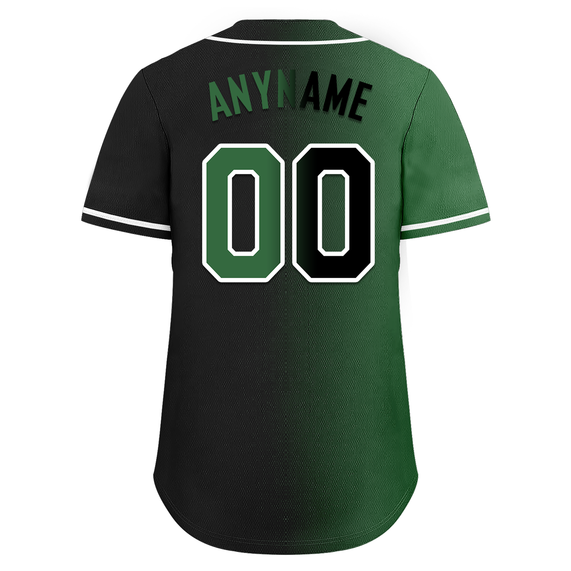 Custom Green Black Gradient Personalized Baseball Jersey - Authentic Fashion Sportswear BSBJ01 D0a707c for Baseball Games, Team Uniforms & Fan Apparel