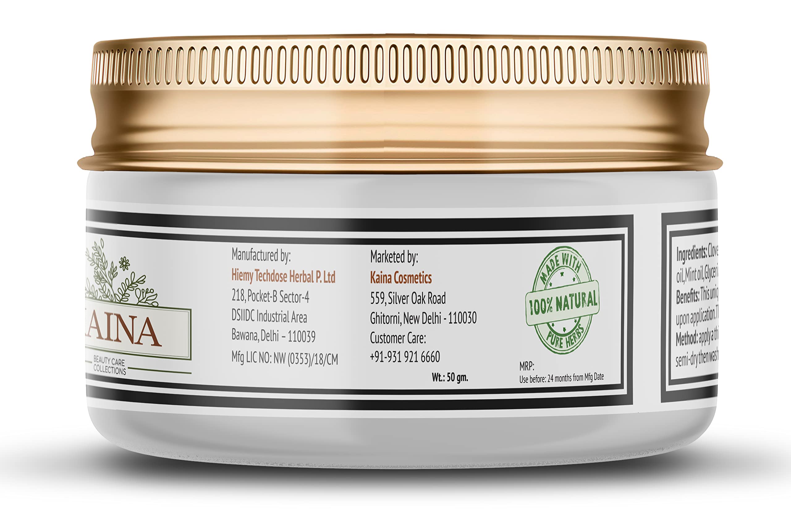 Kaina Beauty D Tan Face Pack - Instant Tan Removal, Skin Brightening & Lightening | 100% Organic Glow Booster with Sun Damage Protection (50g) - Perfect for Summer, Beach & Post-Sun Care