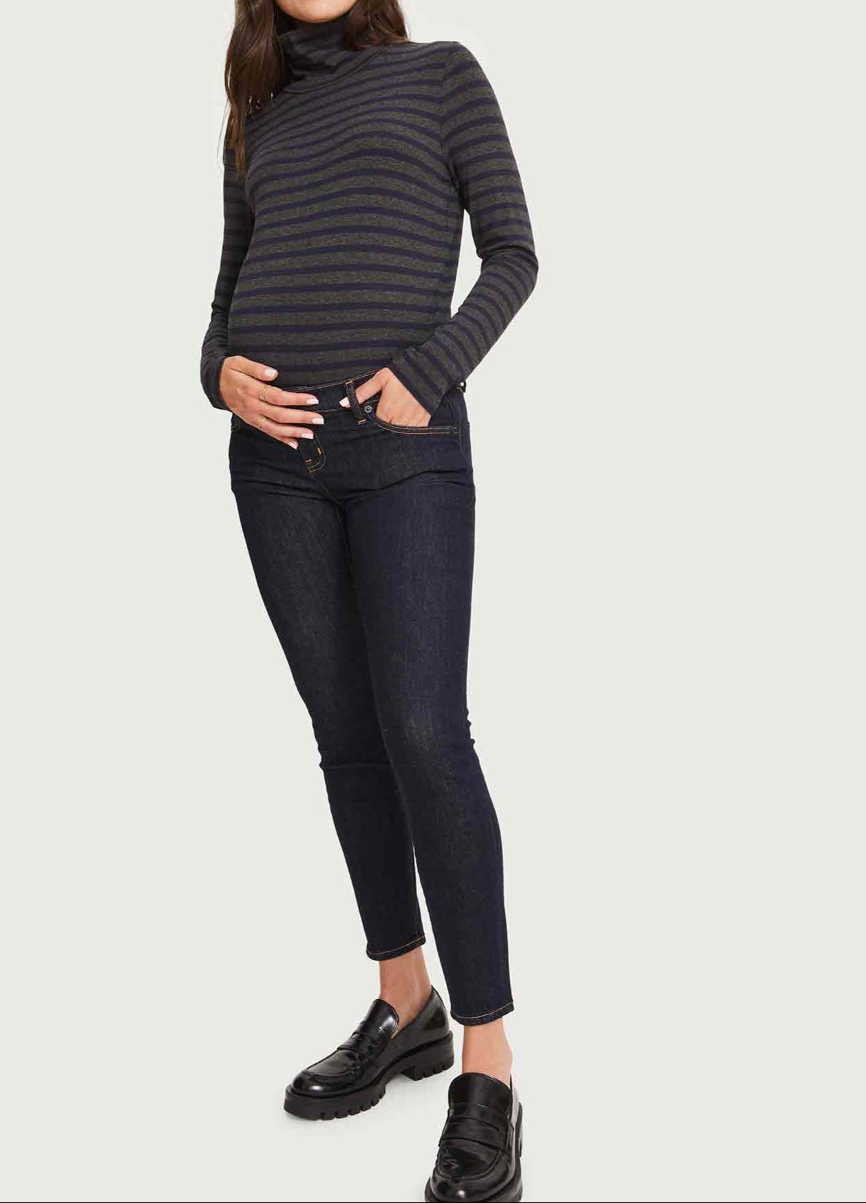 Slim Fit Maternity Jeans for Women - Stretchy Comfortable Pregnancy Denim Pants for Everyday Wear & Maternity Fashion