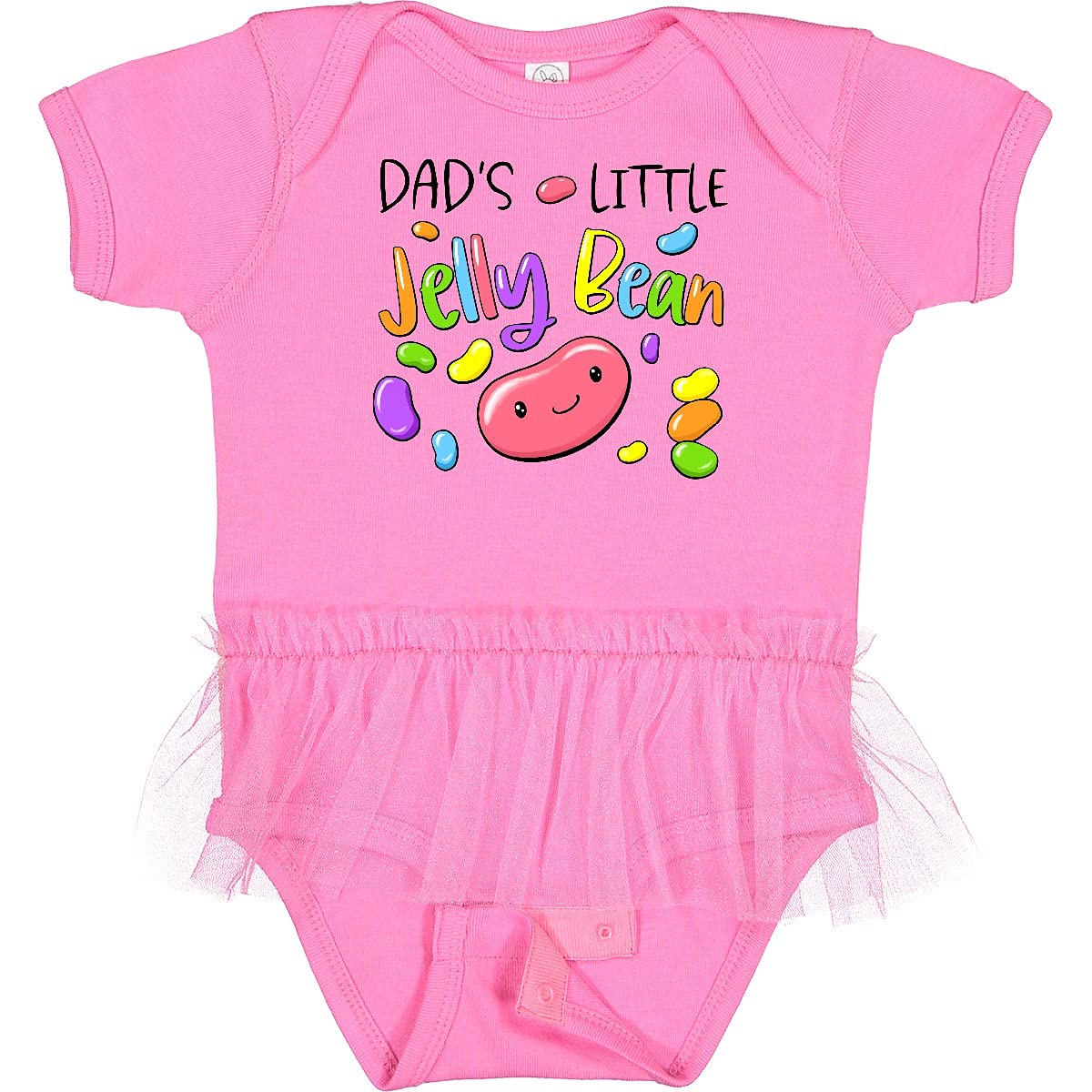 Inktastic Dads' Little Jellybean Cute Easter Candy Infant Tutu Bodysuit - Adorable Baby Girl Outfit for Easter Photos, Family Gatherings & Holiday Celebrations