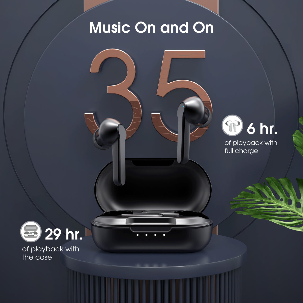 Mpow MBits S Wireless Earbuds Bluetooth 5.0 Headphones with 30H Playtime, IPX7 Waterproof, Noise Cancelling Mic - Perfect for Gym, Running & Travel