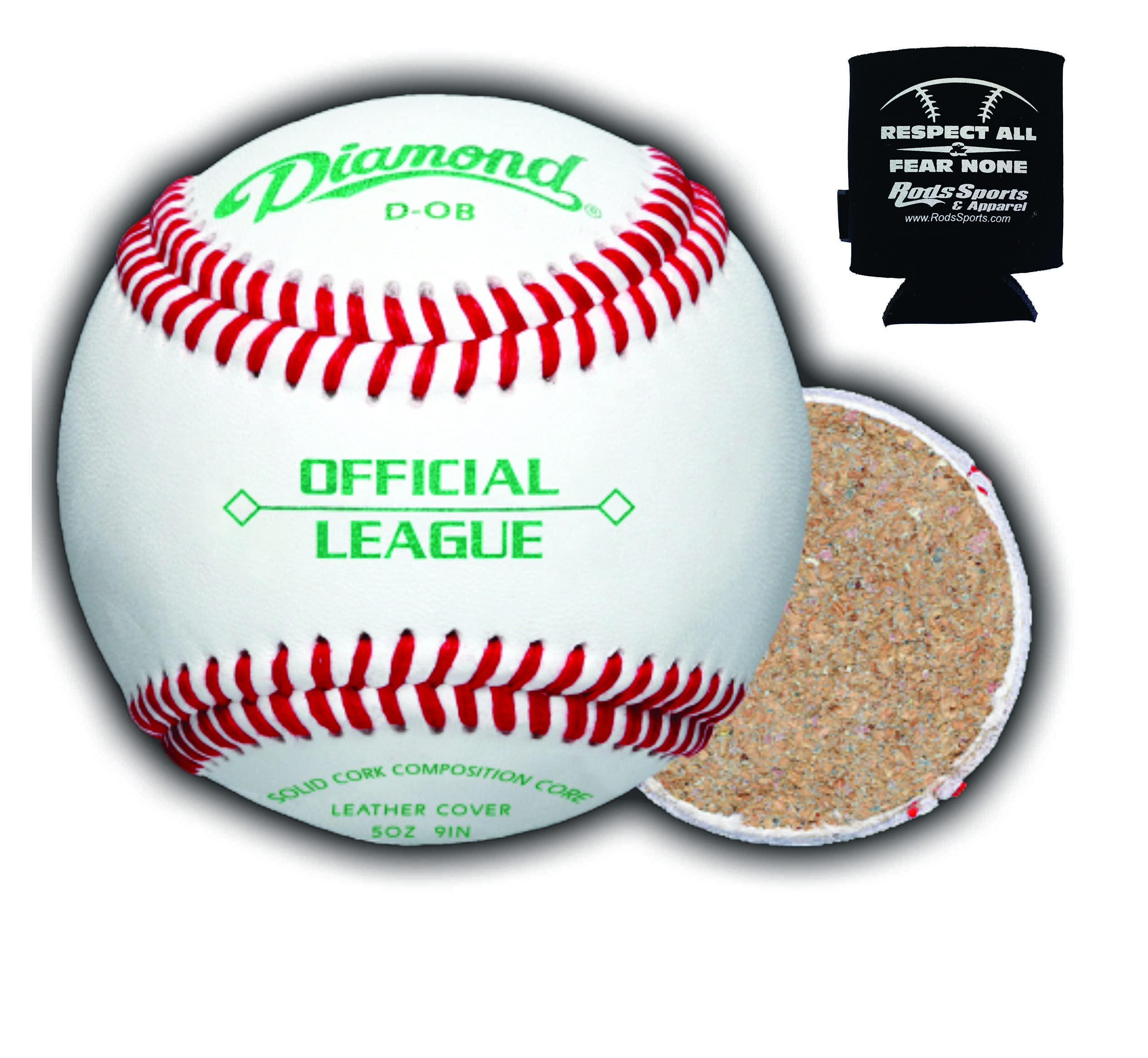 Premium Diamond Sports D-OB DOB Baseballs - 30 Official Game Balls in 6-Gallon Yellow Cushion Lid Bucket with Rods & Insulated Can Sleeve | Perfect for Baseball Practice, Training & Field Equipment Storage