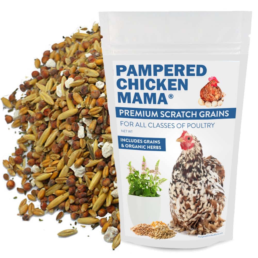 Premium All-Natural Chicken Feed for Laying Hens - High Protein & Calcium Backyard Chicken Scratch Treat - Pampered Chicken Mama Grower Feed Supplies (10lb) - Ideal for Organic Egg Production & Healthy Poultry Nutrition