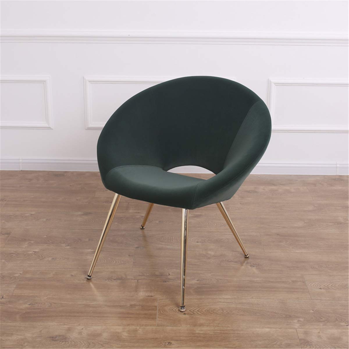 Velvet Accent Chair with Golden Metal Legs - Mid-Century Modern Upholstered Armchair for Dining Room, Living Room & Lounge | Comfortable Single Sofa in Green | Perfect for Home Decor, Reading Nook & Coffee Corner