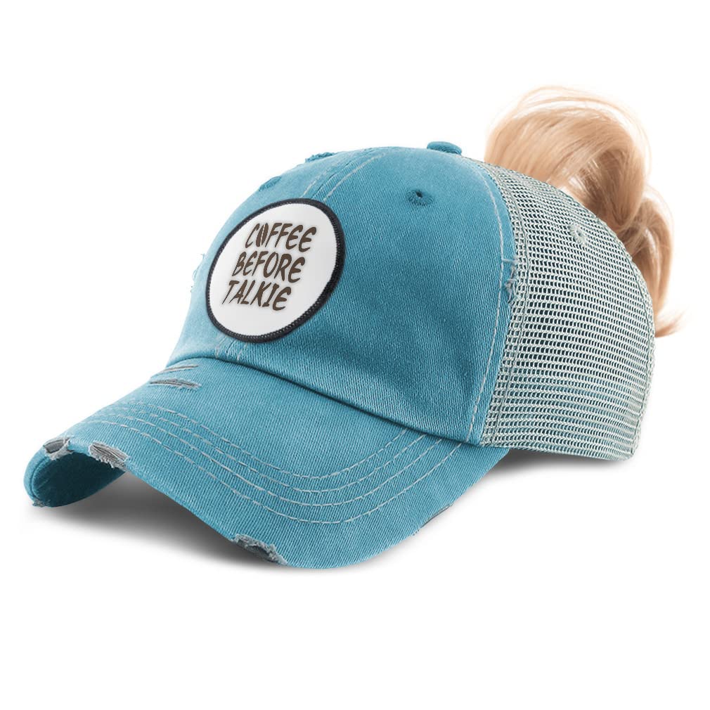 Speedy Pros Women's High Ponytail Baseball Cap - Adjustable Coffee Lover Hat for Running, Hiking & Outdoor Activities