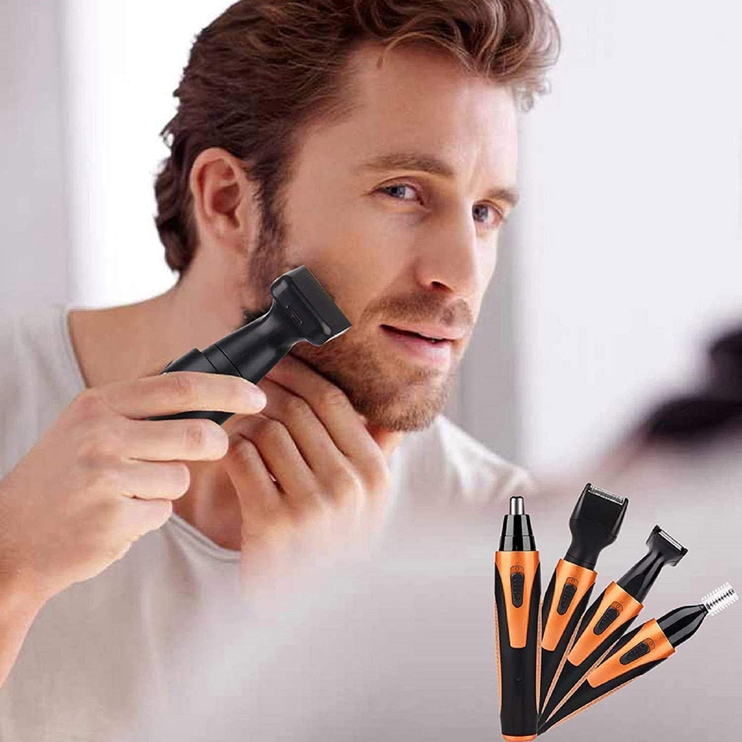 KouRy Professional Painless Electric Nose Hair Trimmer for Men & Women - Waterproof Dual Edge Blades, Cordless Ear & Nose Grooming Kit - Perfect for Travel, Home Use, and Personal Grooming