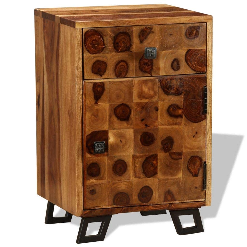 Solid Sheesham Wood Nightstand - 14.6
