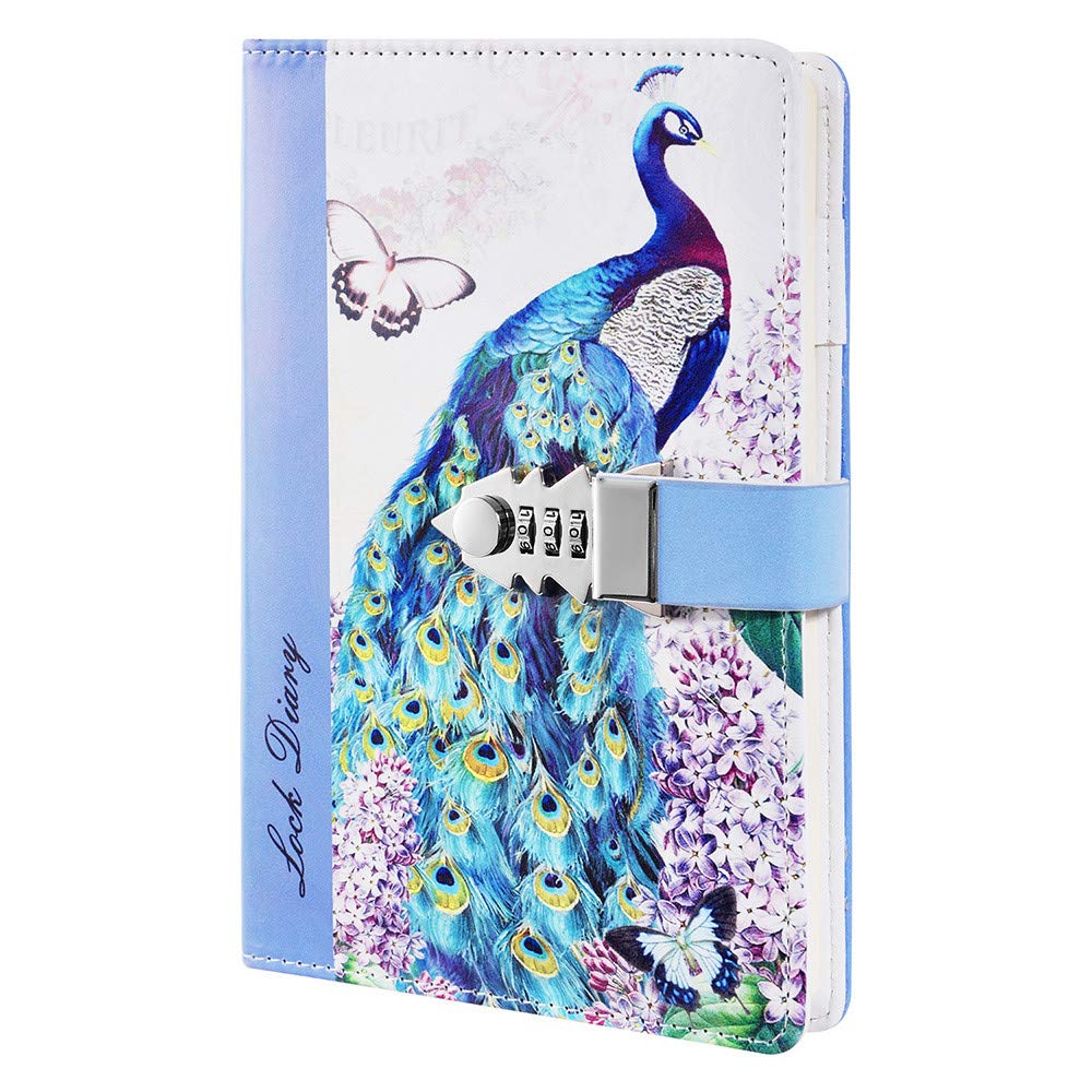 JunShop A5 Lock Diary with Combination Lock - Personalized Notebook for Journaling, Writing & Note Taking - Perfect for Travel, School & Secret Keeping