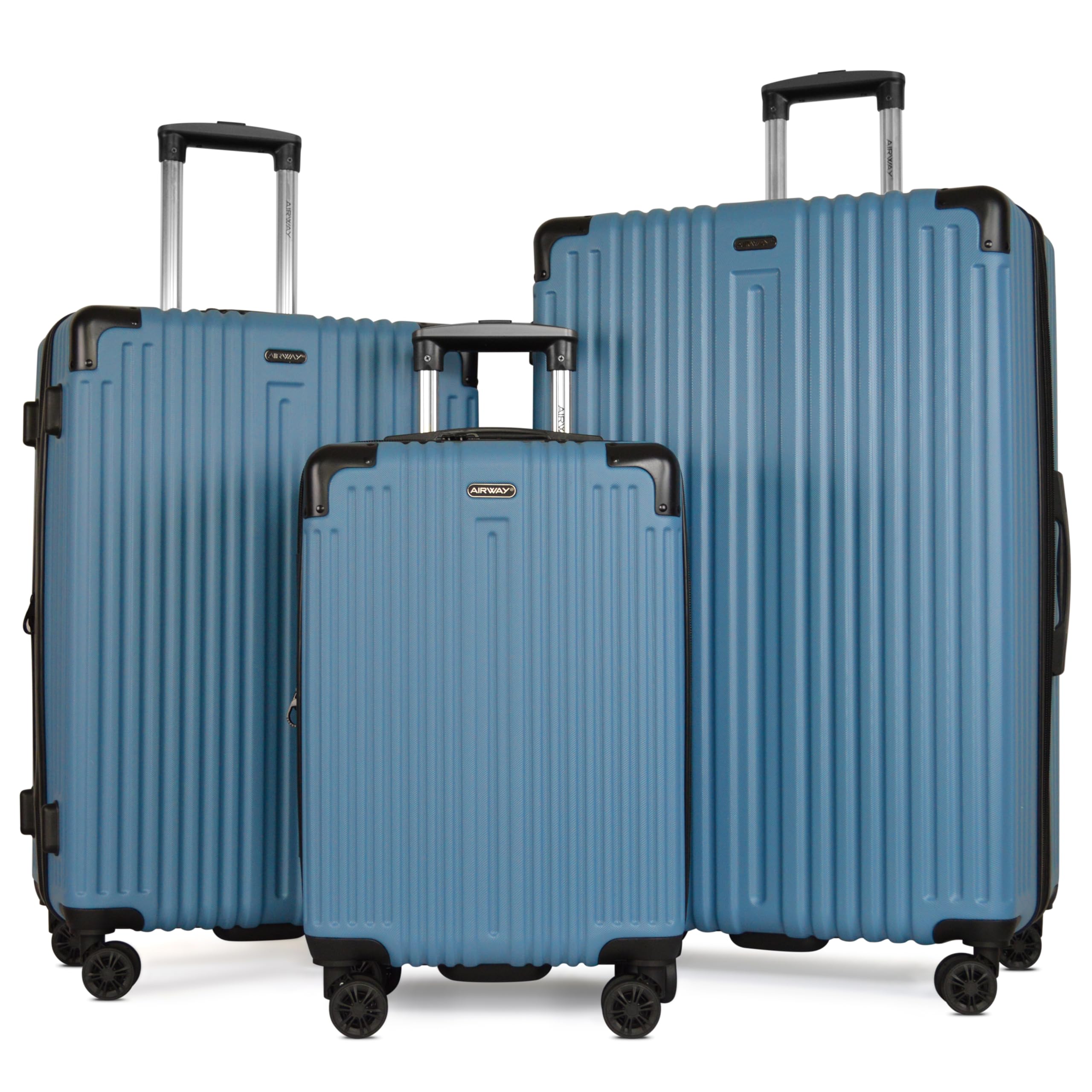 Airway 3-Piece Lightweight Hardshell Expandable Luggage Set with TSA Lock & Spinner Wheels (30