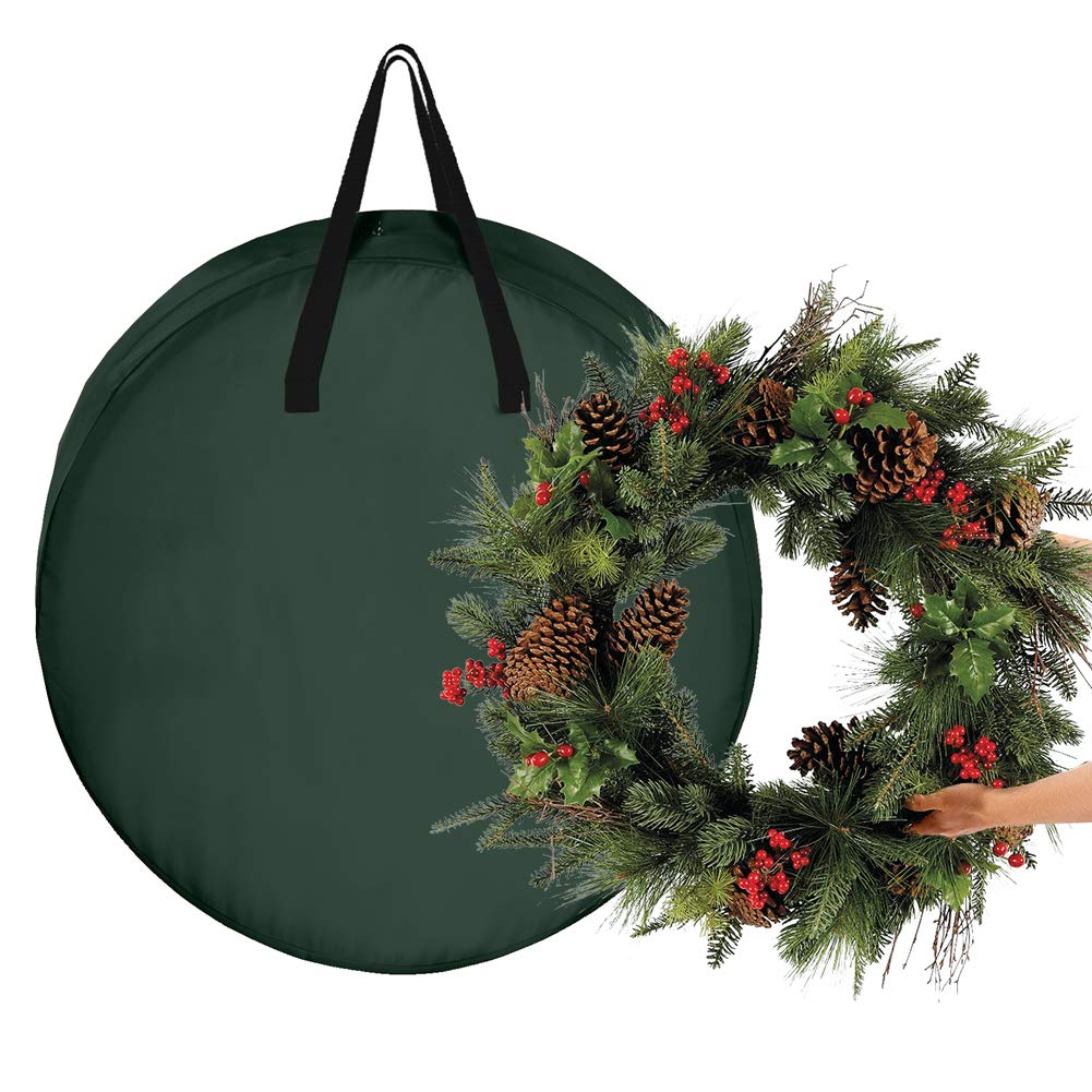 Fomgeely 30in Christmas Wreath Storage Bag with Handles - Durable Oxford Cloth Holiday Garland Organizer for Xmas Decorations - Perfect for Storing Wreaths, Garlands & Seasonal Decor