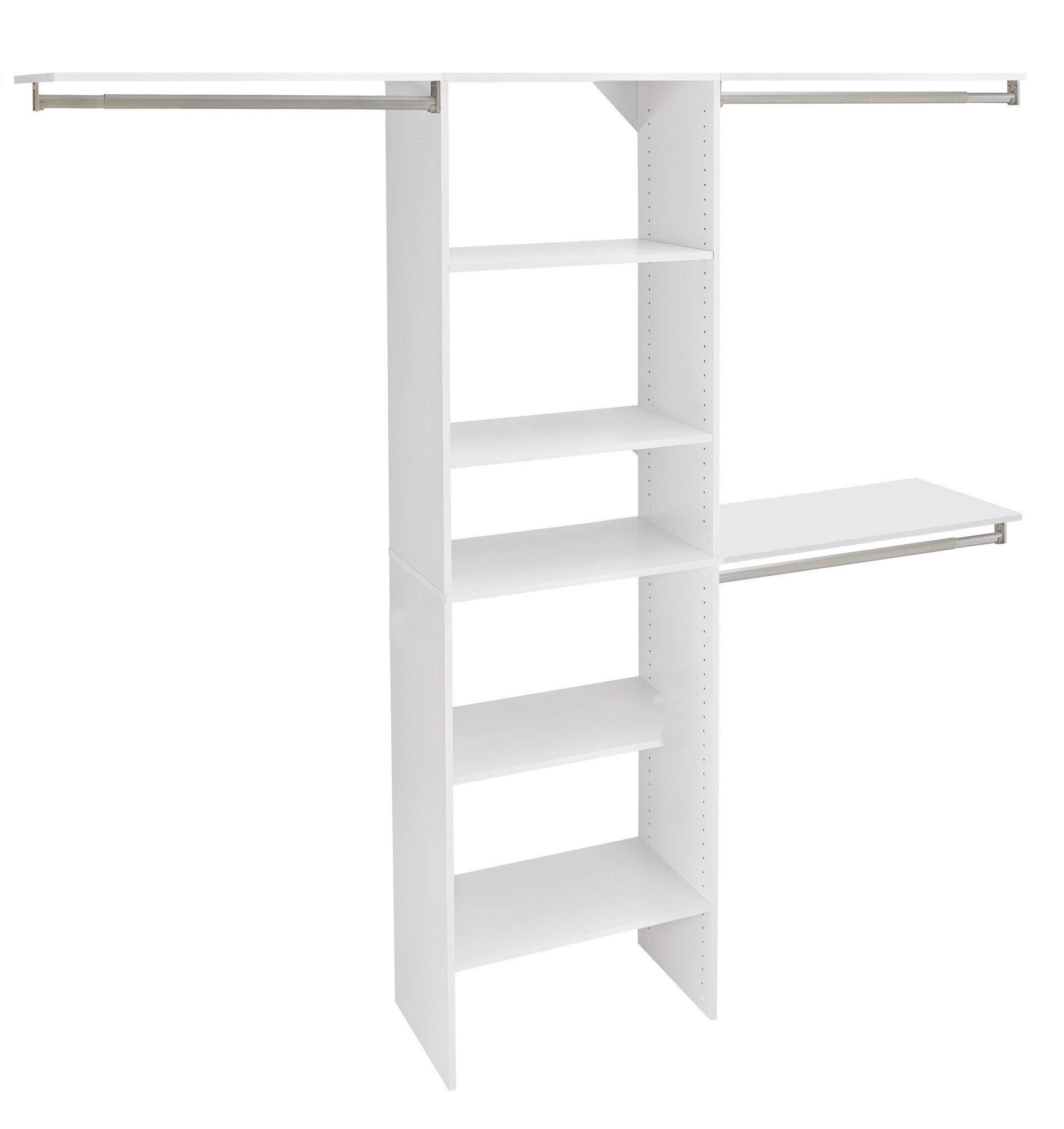 ClosetMaid SuiteSymphony 25-Inch White Closet Organizer with Adjustable Shelves - Space Saving Storage Solution for Bedroom, Walk-In Closet & Home Organization