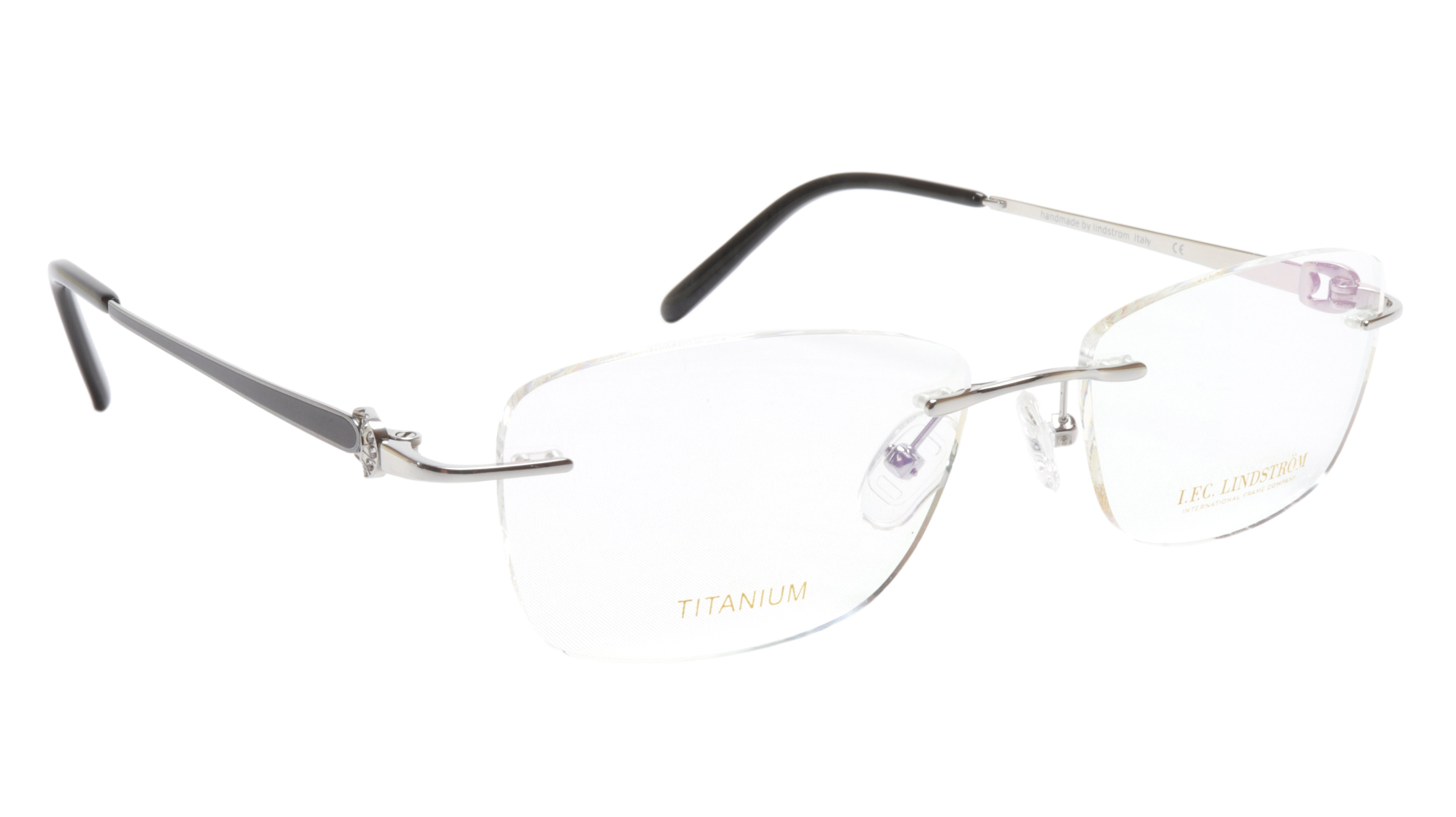 Premium LINDSTROM L 107 C3 Eyeglasses Frame - Titanium Silver Black - Made in Italy - 53 17 138 - Lightweight & Durable for Work, Reading & Fashion