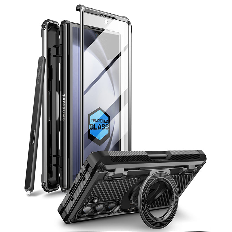 Samsung Galaxy Z Fold6 Unicorn Beetle PRO Mag Rugged Case - Heavy Duty Protective Cover with Magnetic Kickstand, Shockproof & Scratch Resistant (Black) - Perfect for Outdoor Adventures, Work & Travel