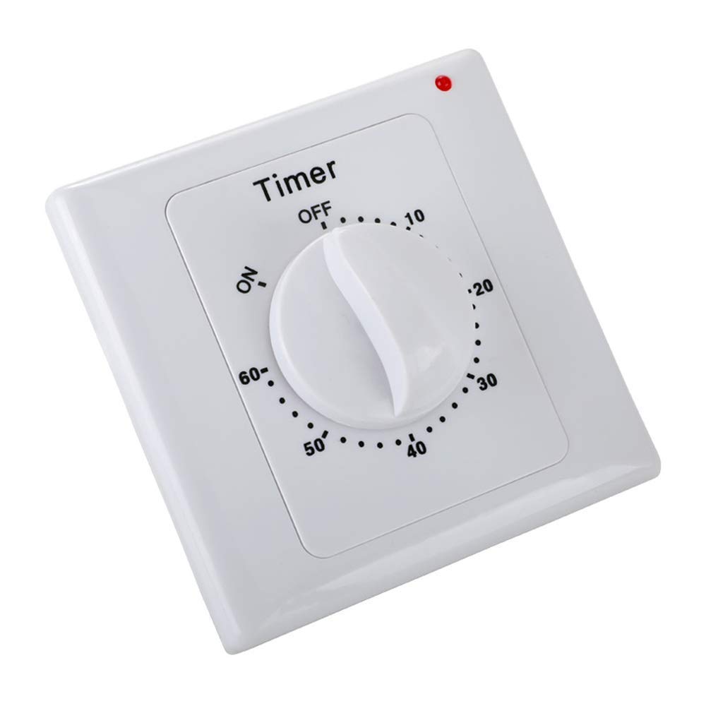 60-Minute Spring Wound Countdown Timer Switch - Automatic Shutoff Mechanical In-Wall Timer for Phone Chargers & Coffee Makers | Perfect for Home, Office & Kitchen Appliances