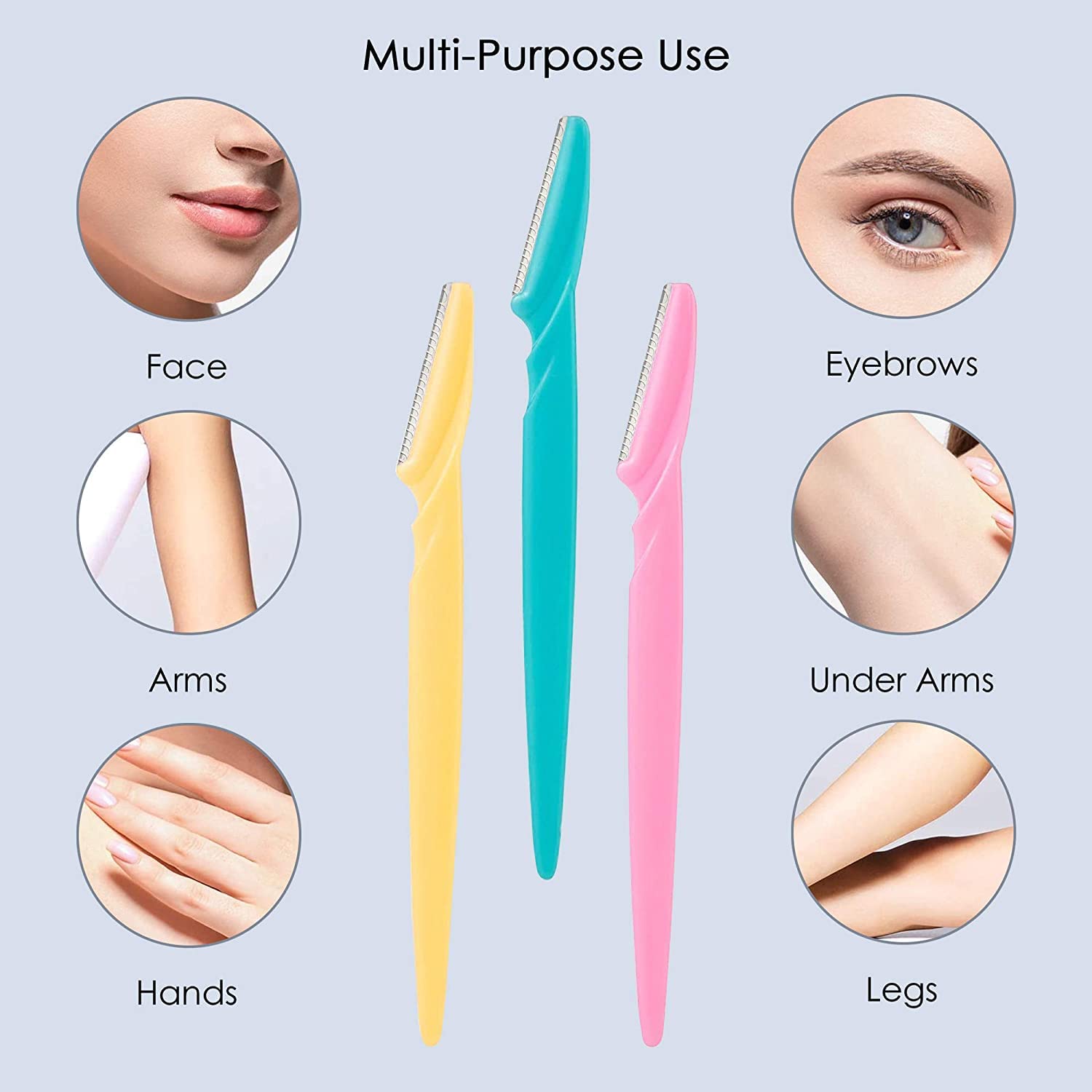 2-in-1 Blackhead Remover & Pimple Extractor Kit - Stainless Steel Acne Removal Tools for Face & Whitehead - Includes Eyebrow Razor - Perfect for Home Skincare & Facial Treatment