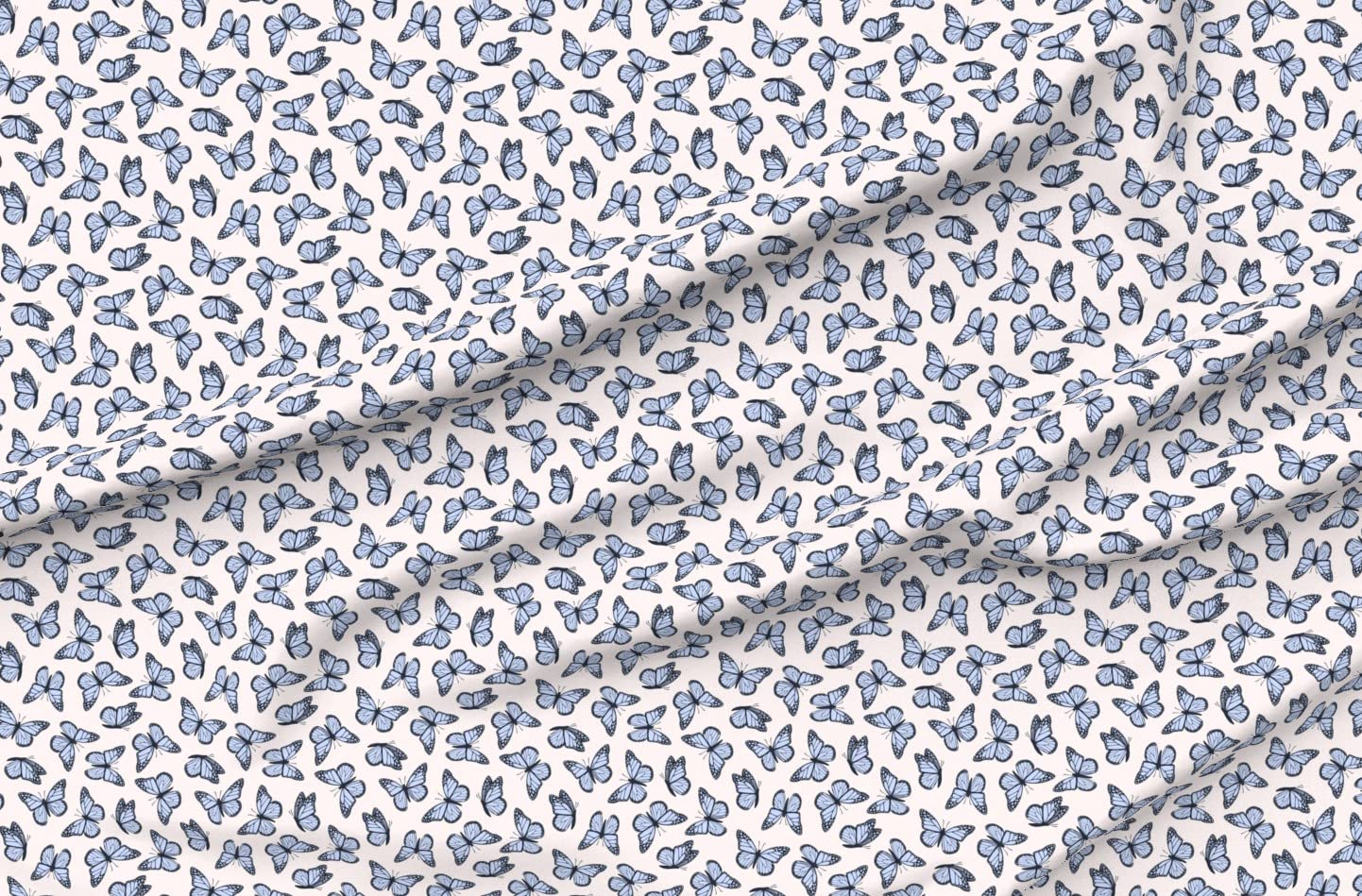 Small Scale Monarch Butterflies Pale Pink Butterfly Print Chiffon Fabric - Fat Quarter for Sewing, Fashion Apparel, Dresses & Home Decor | Spring Insect Design for DIY Crafts, Curtains & Quilting