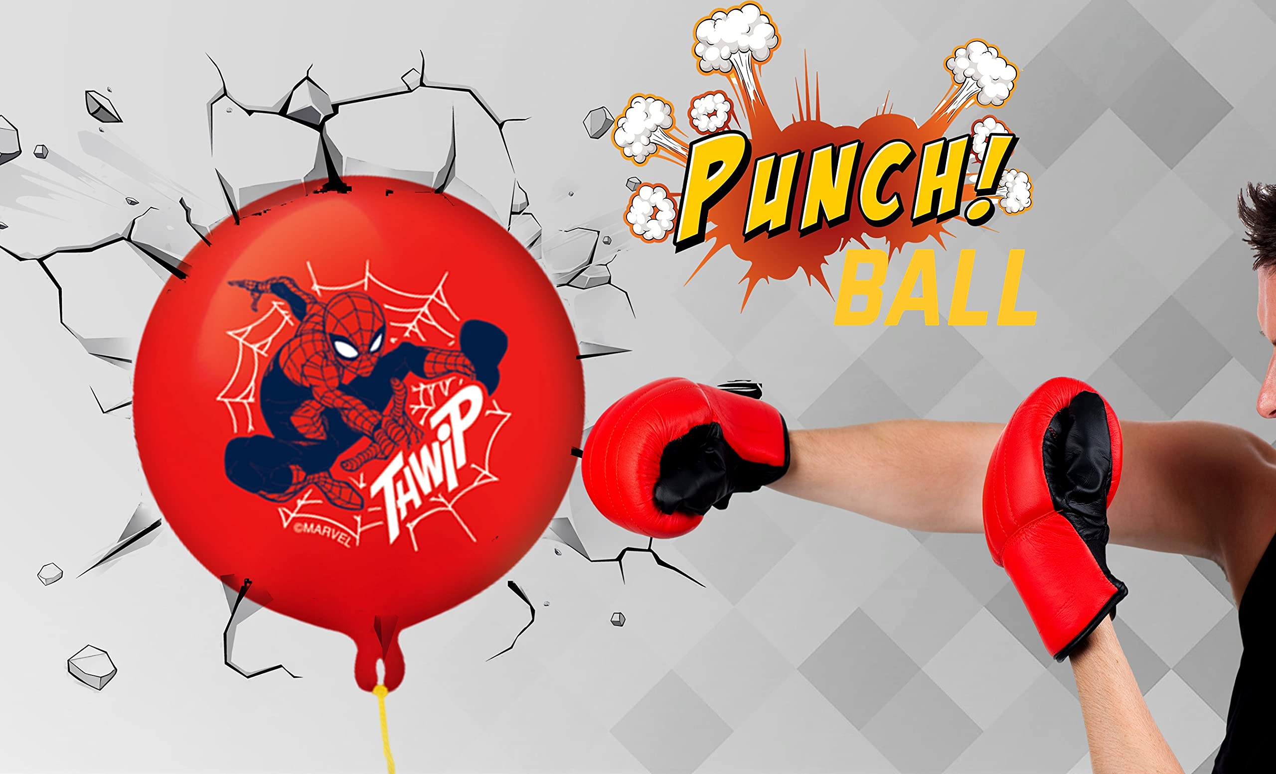 Marvel Avengers & Spiderman Giant Punch Balloons for Kids - 6 Pack Inflatable Bouncy Rubber Punching Balls | Superhero Party Favors, Birthday Goodie Bag Stuffers, Outdoor Play & Indoor Activity Toys for Boys & Girls Ages 4-8