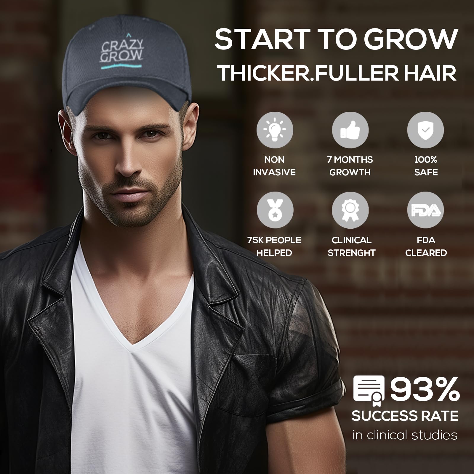 Laser Therapy Cap for Hair Regrowth - FDA Cleared Hair Loss Treatment for Men & Women - Red Light Therapy Cap for Thinning Hair - Stimulates Hair Growth at Home - Perfect for Daily Use & Travel