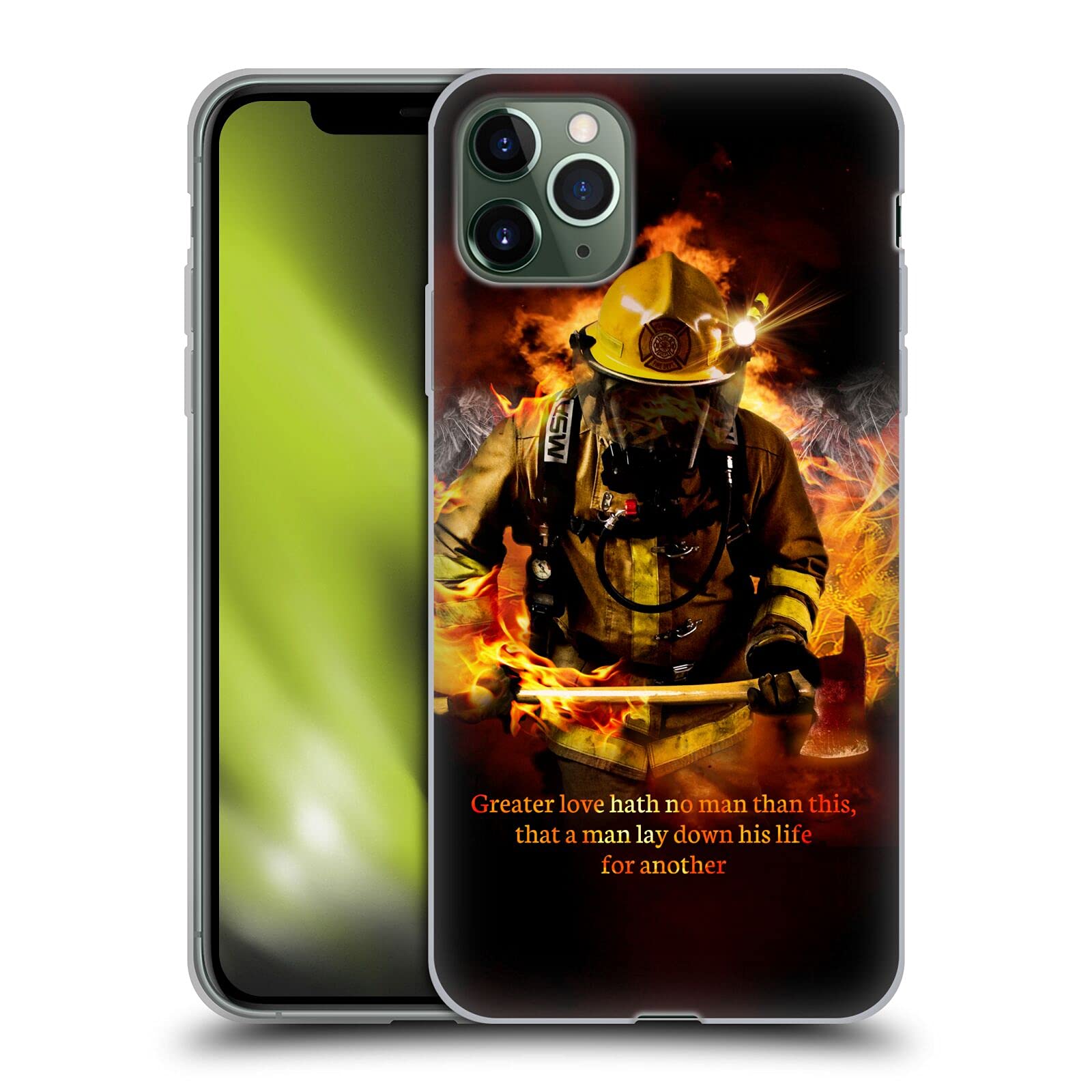 Officially Licensed Jason Bullard Firefighter Soft Gel Case for Apple iPhone 11 Pro Max - Durable Protective Phone Cover for First Responders, Fireman Gifts & Everyday Use