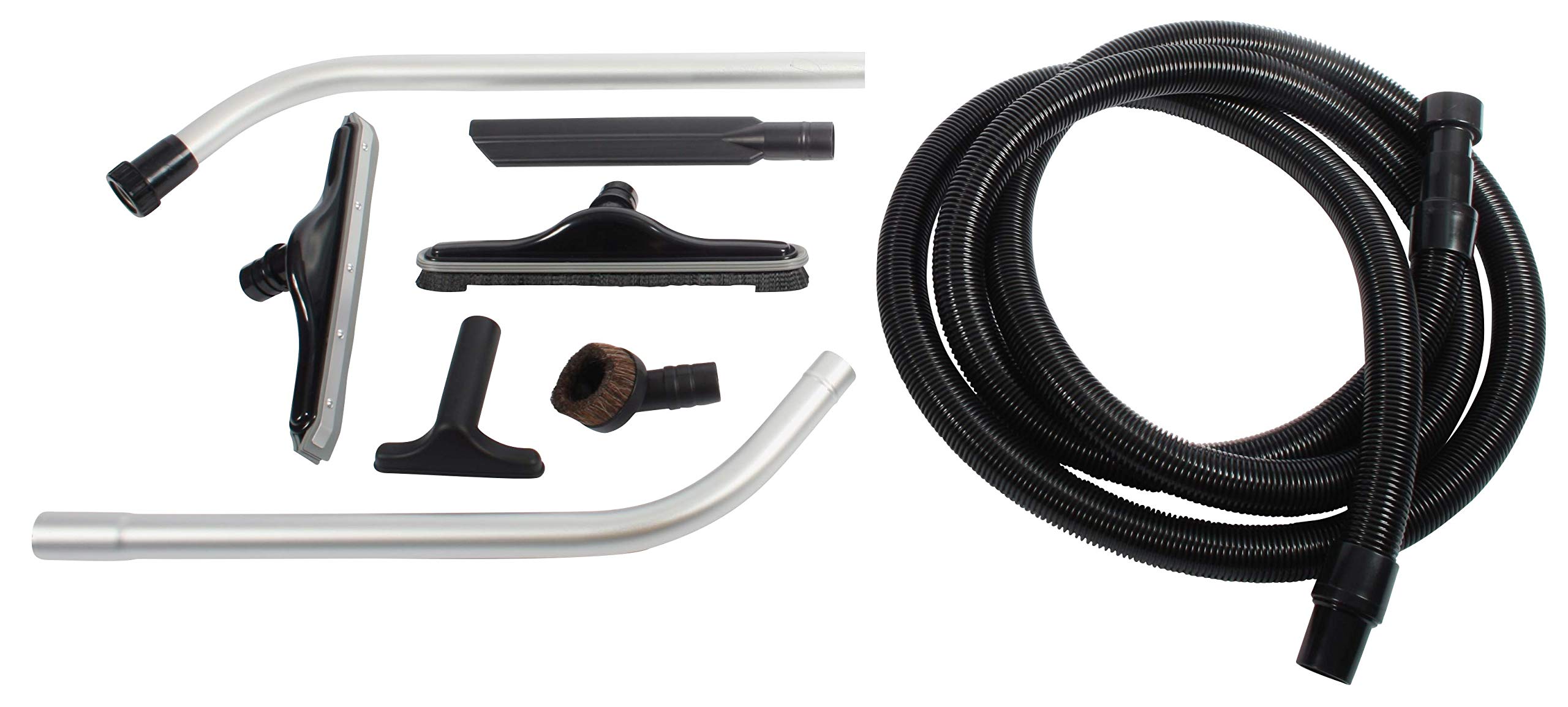 Cen-Tec Systems 95512 Heavy-Duty Contractor Grade Shop Vacuum Kit with 15 Ft. Hose & Complete Attachments - Ideal for Construction, Woodworking & Garage Cleaning (Black)