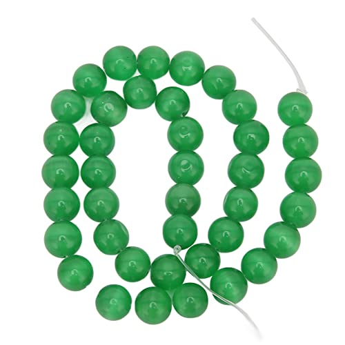 10mm Dark Green Natural Stone Beads for Bracelet Making - Elegant Jewelry Crafting Supplies for DIY Handmade Necklaces, Earrings & Bracelets - Perfect for Jewelry Makers & Craft Enthusiasts