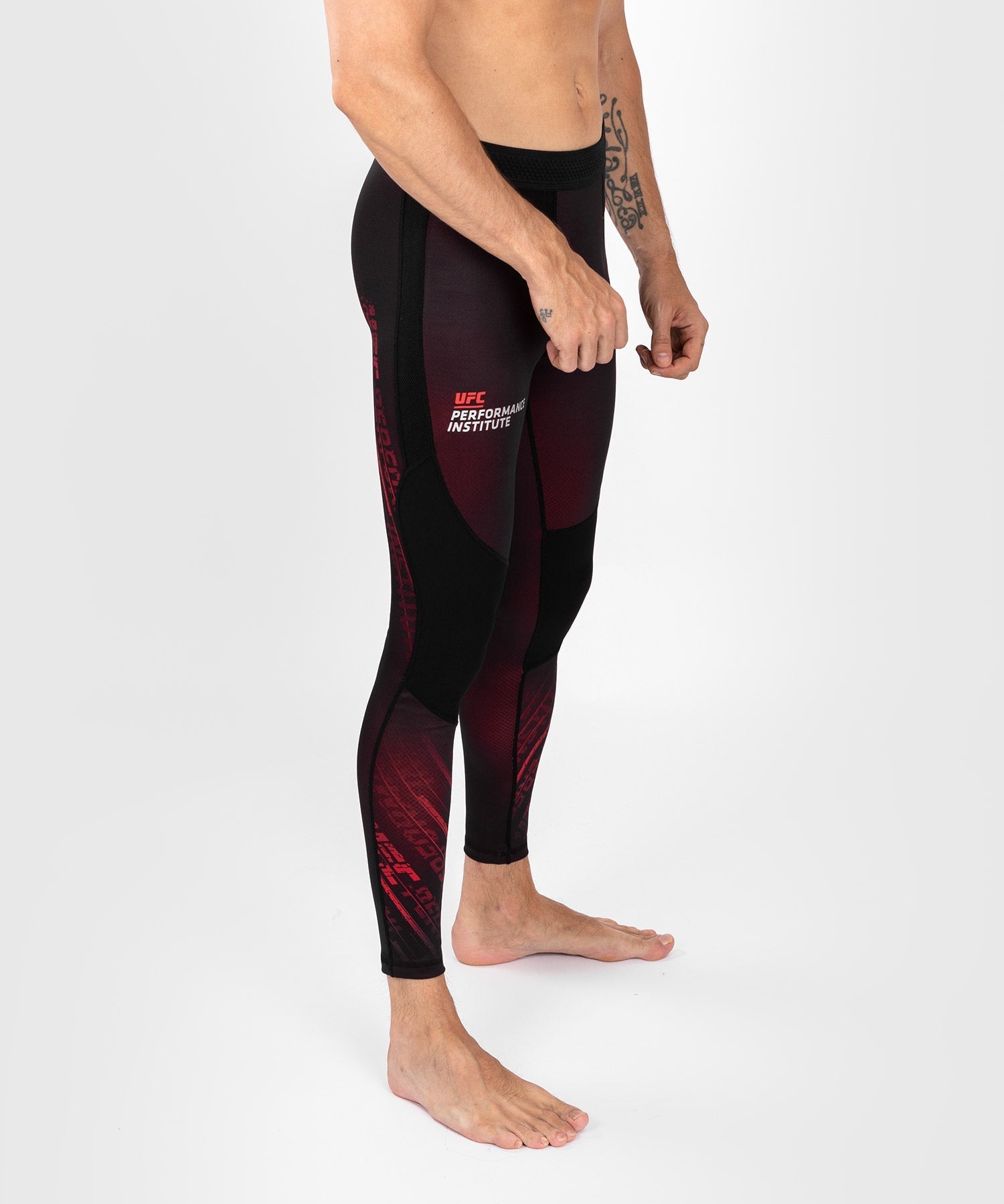 UFC Venum Performance Institute 2.0 Men's Compression Tights - Black/Red - High-Performance MMA Training & Workout Gear for Fighters & Athletes