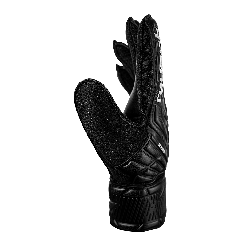 Reusch Attrakt Solid Junior Goalkeeper Gloves - Black - Perfect for Youth Soccer Training and Matches