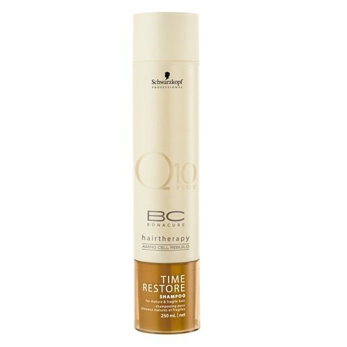 Schwarzkopf Bonacure Q10 Time Restore Shampoo - Anti-Aging Hair Care with Coenzyme Q10 for Damaged & Mature Hair - Perfect for Daily Use & Salon-Quality Results at Home