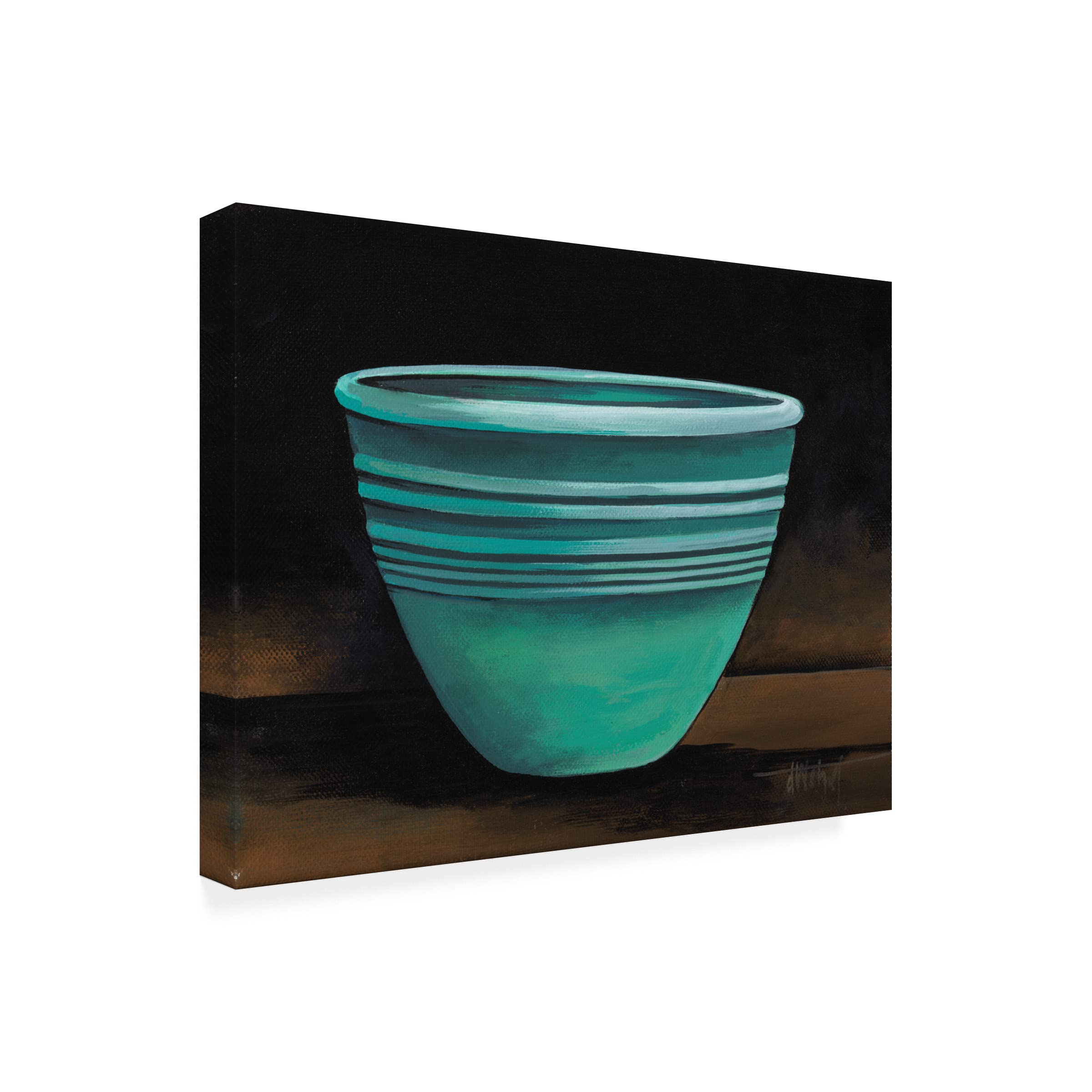 Trademark Fine Art 'Celadon Bowl' Canvas Wall Art by Debbi Wetzel - Hand-Painted Home Decor for Living Room, Bedroom & Office