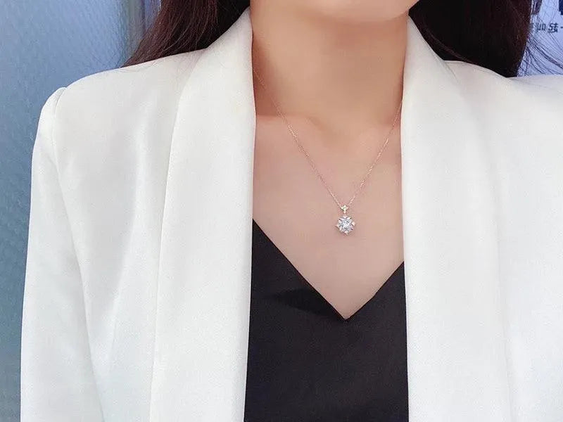 18K White Gold Diamond Pendant Necklace for Women - Luxury Shiny Wedding Jewelry with Real Natural Diamonds | Perfect for Bridal, Anniversary & Special Occasion Gifts