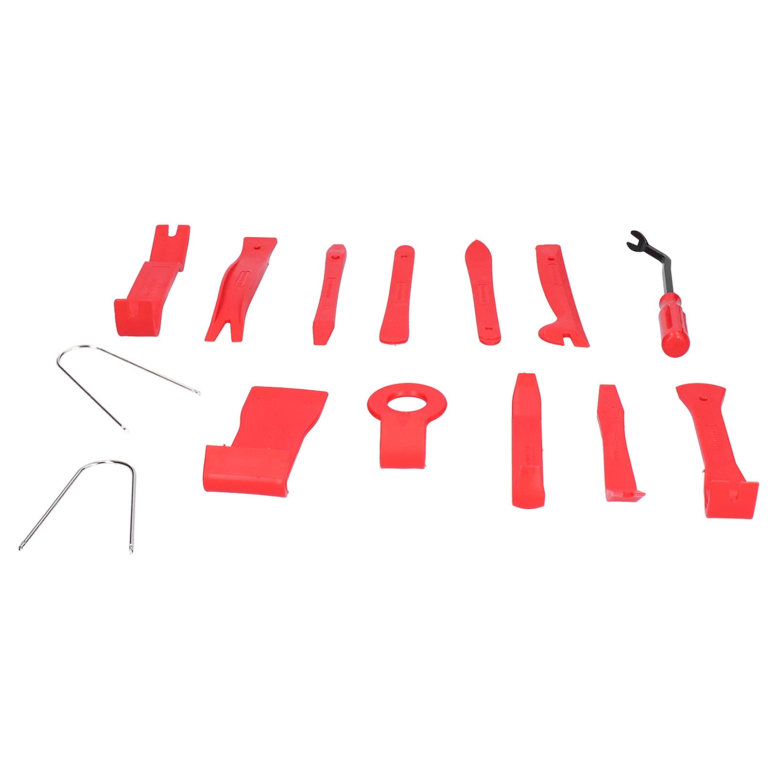 14Pcs Car Trim Removal Tool Kit - Auto Pry Tools for Audio, CD, Central Control & Instrument Panel - Non-Scratch Red Auto Panel Tools (Perfect for Car Stereo Installation & Dashboard Repair)