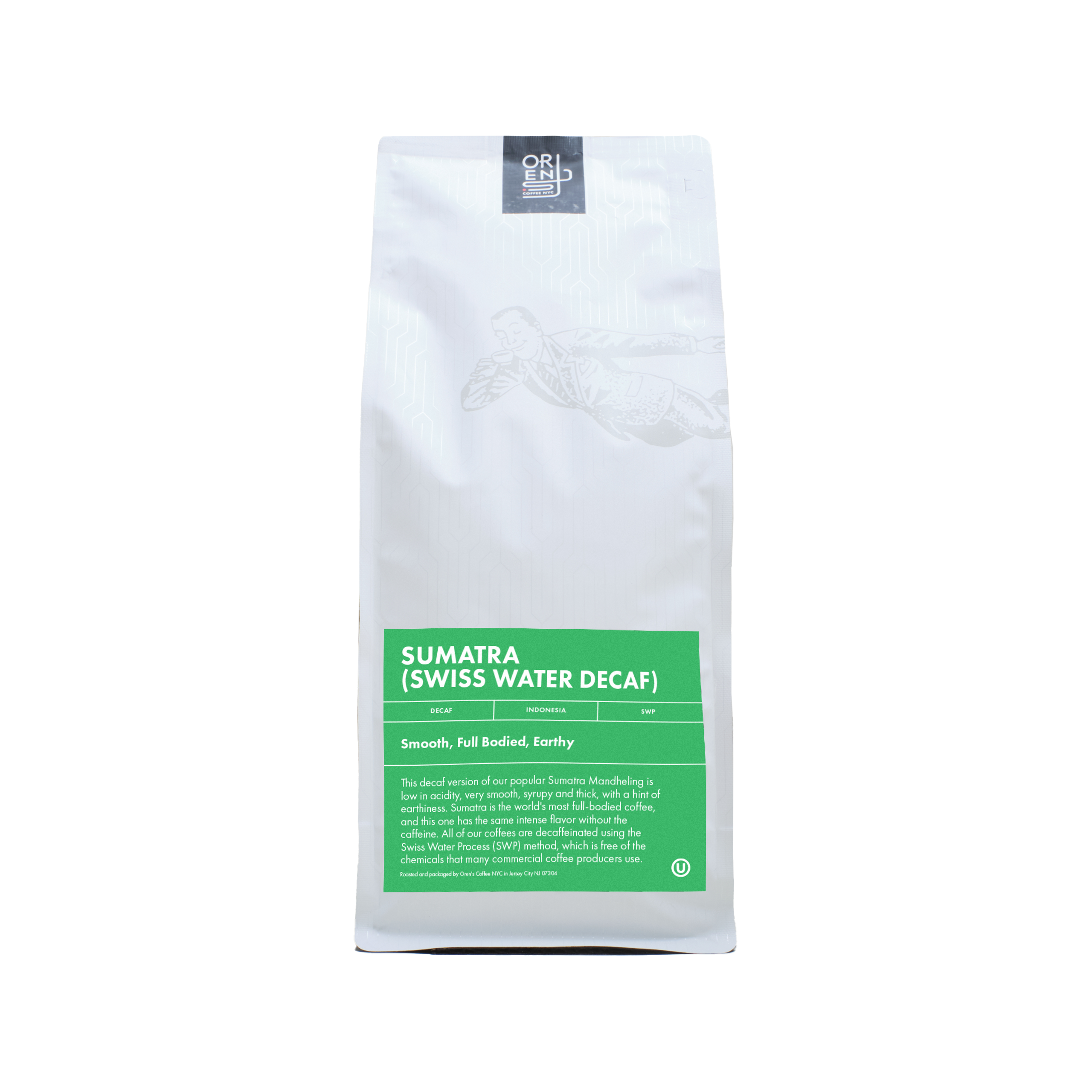 Organic Swiss Water Process Decaf Sumatra Coffee - Medium Roast, Low Acid, Rich Flavor - Perfect for Morning Brew, Office & Home Use