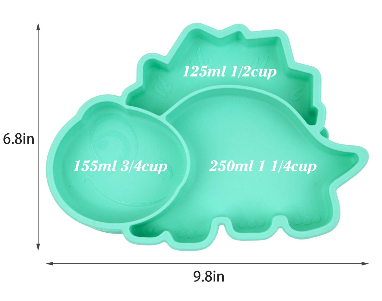 BPA-Free Silicone Toddler Plate with Strong Suction - Portable Baby Dish for Kids, Microwave & Dishwasher Safe (25x18x3cm) - Perfect for High Chairs, Travel & Mess-Free Meals