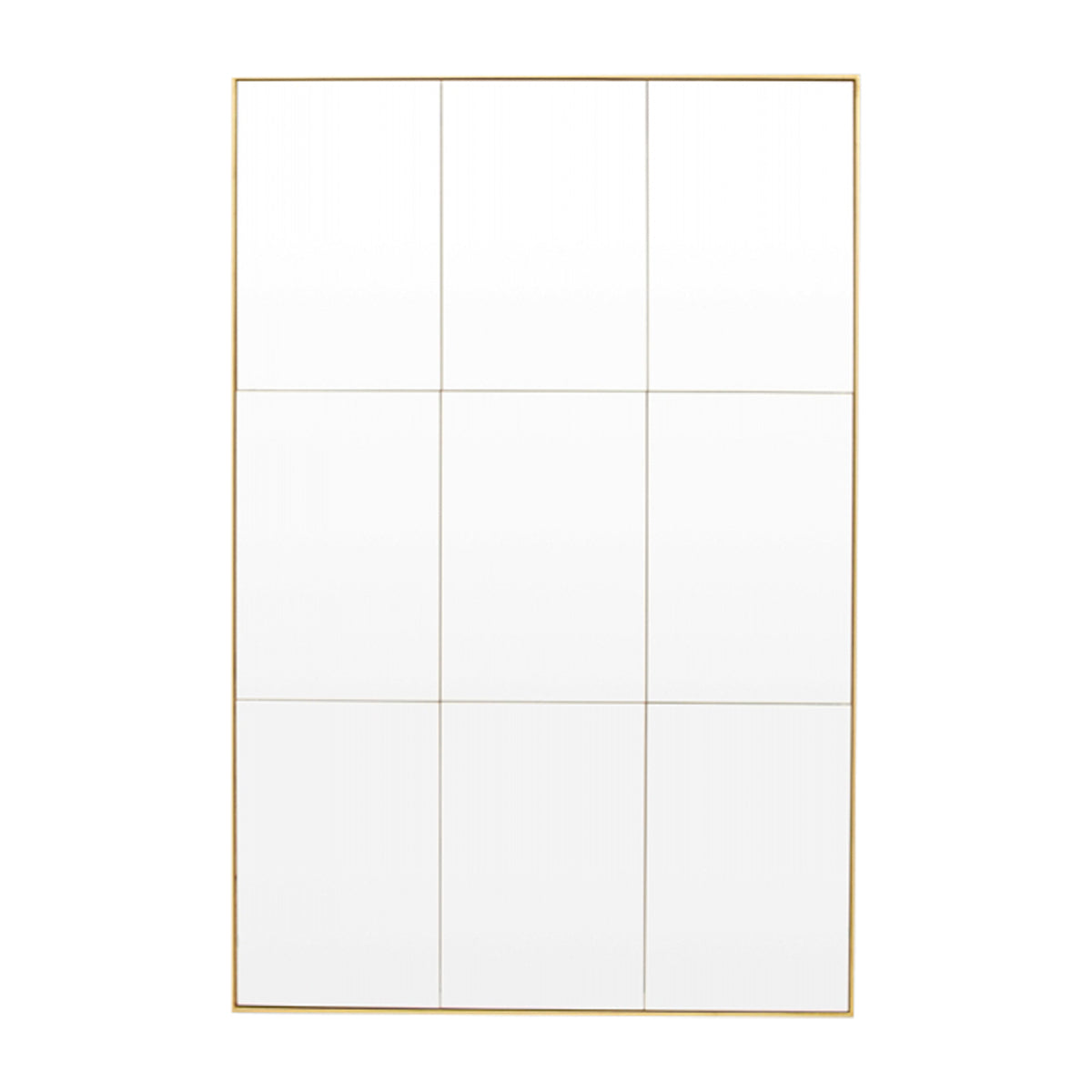 Vintage Brass Wall Mirror - Medium Size Loft Style Decorative Mirror for Living Room, Bedroom, or Entryway