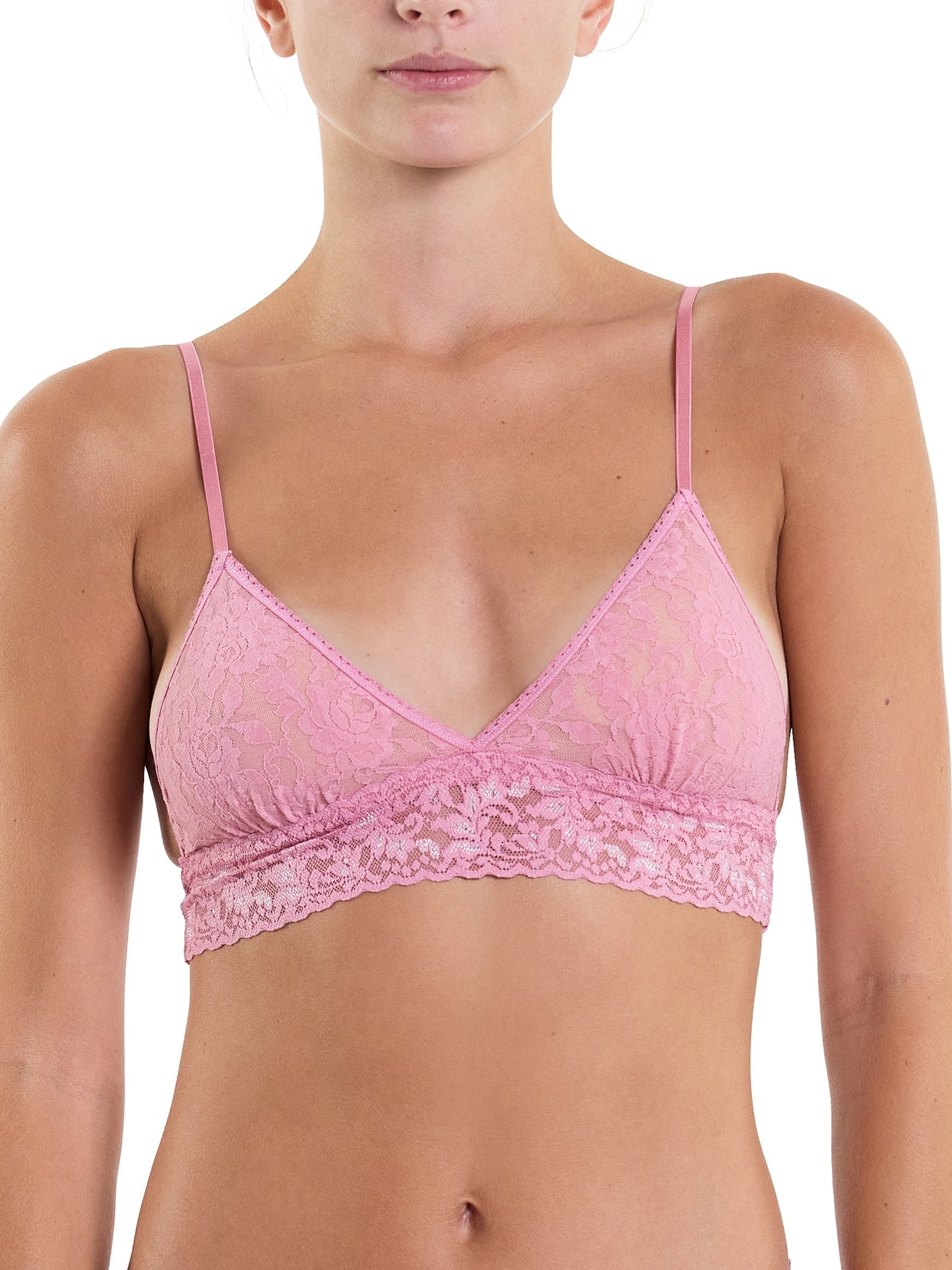 Signature Lace® Padded Triangle Bralette - Comfortable Wireless Bra for Women, Soft Stretchy Fabric, Light Support - Perfect for Yoga, Lounge & Everyday Wear