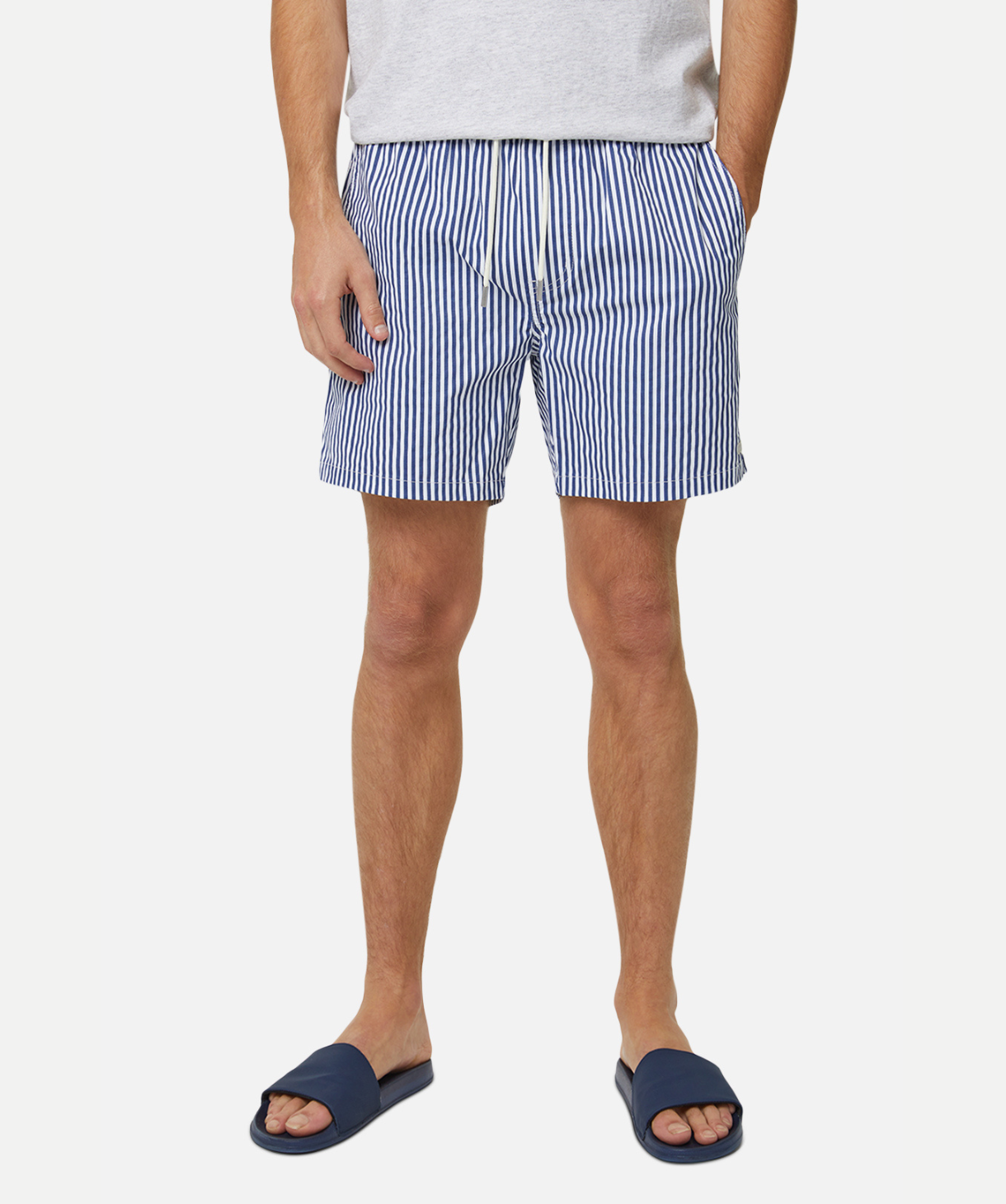The Princeton Bahama Swim Shorts for Men - Quick-Dry Comfortable Swim Trunks with Pockets - Navy Blue - Perfect for Beach, Pool, and Vacation